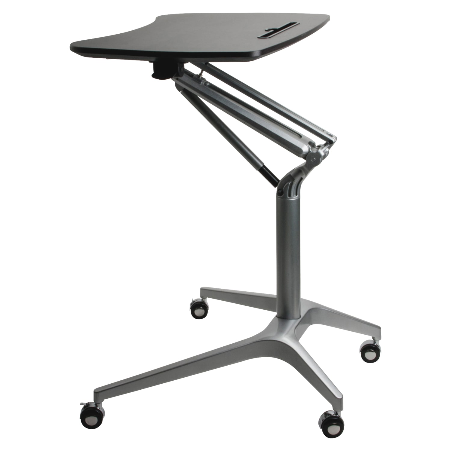 Lorell Mobile 29inW Adjustable Height Sit-To-Stand Desk, Black - Image 4