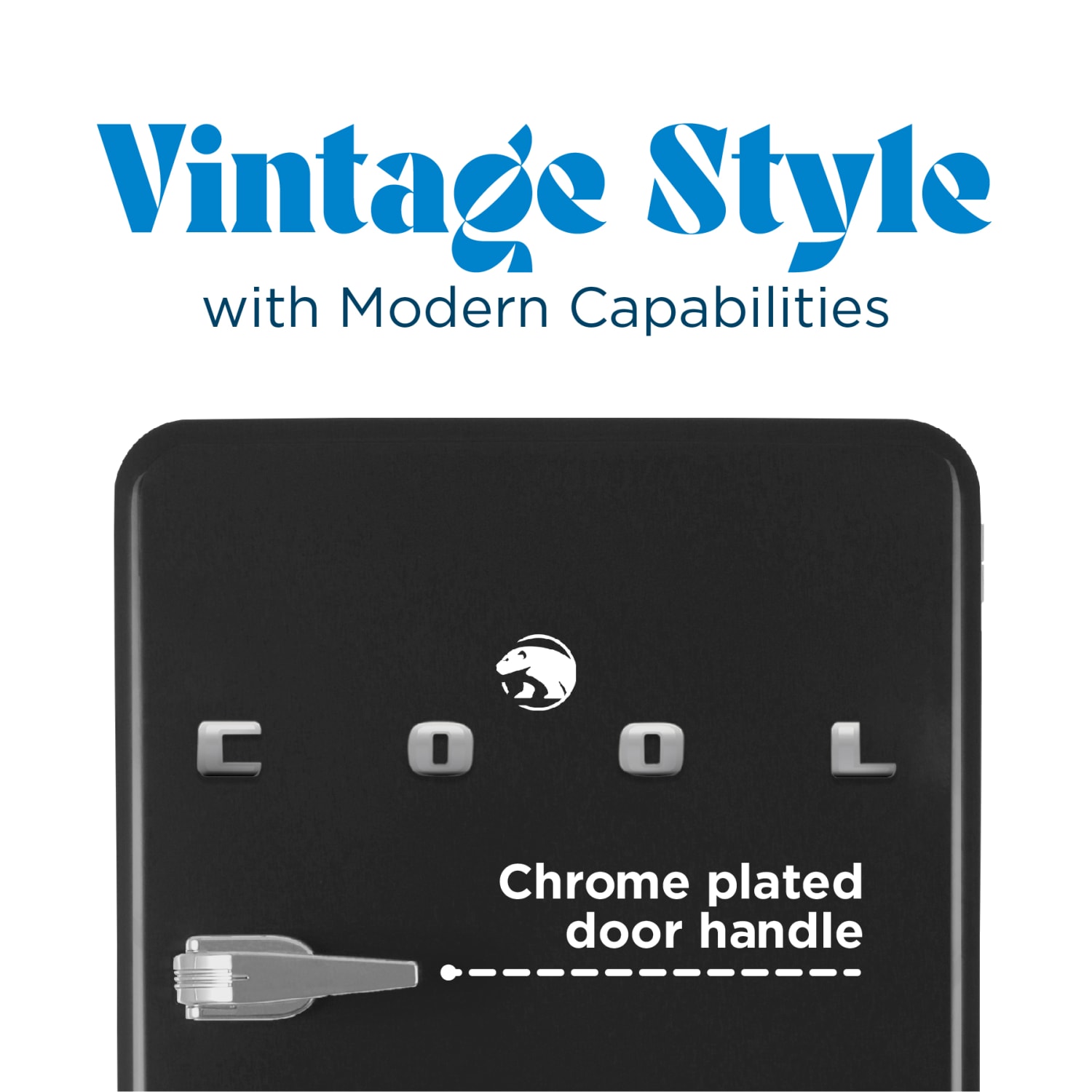 Commercial Cool Retro 3.2 Cu. Ft. Refrigerator With Freezer, Black - Image 4