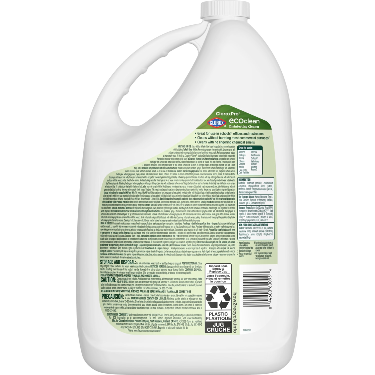 Clorox CloroxPro EcoClean Disinfecting Cleaner Refill, 128 Fl Oz - Image 4