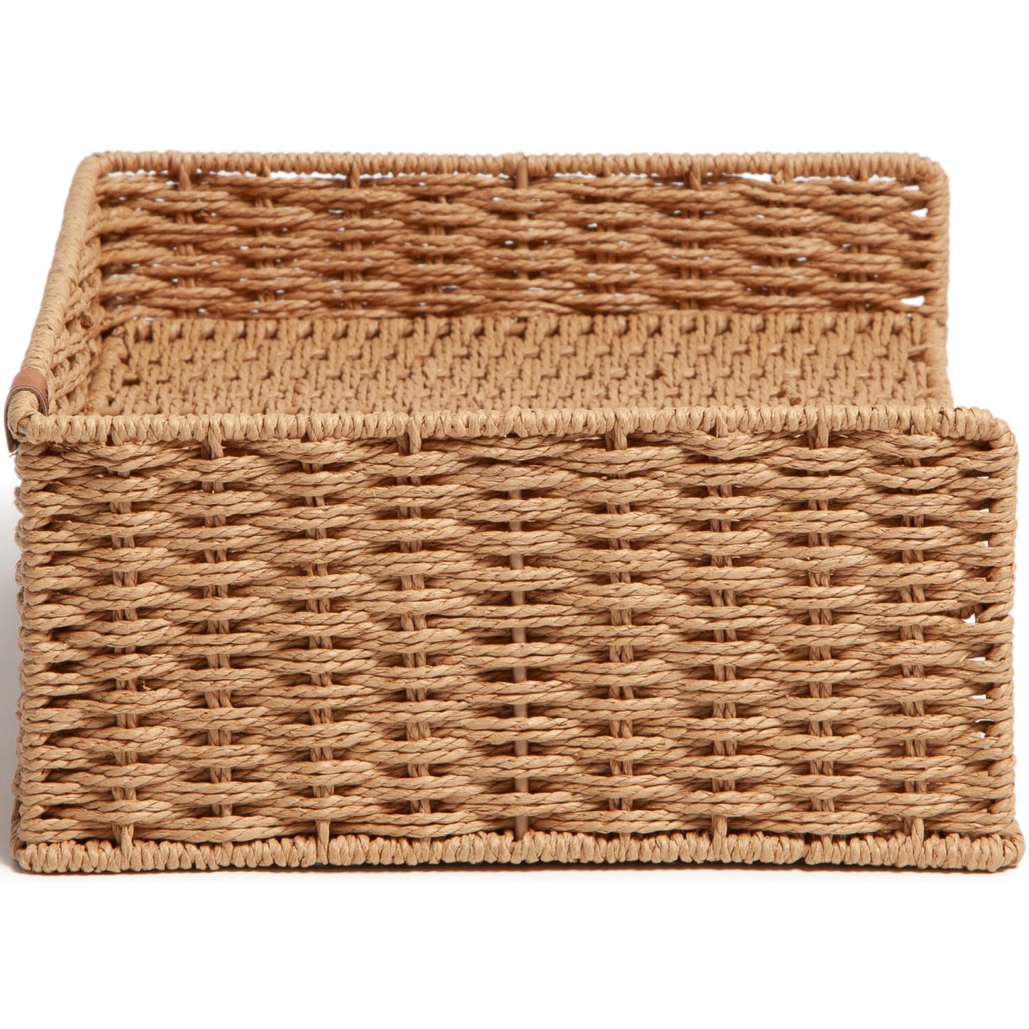 U Brands Woven Paper Tray - 12.60in Height x 9.70in Width x 4.60in Depth - Sturdy - Brown - 1 Each - Image 4