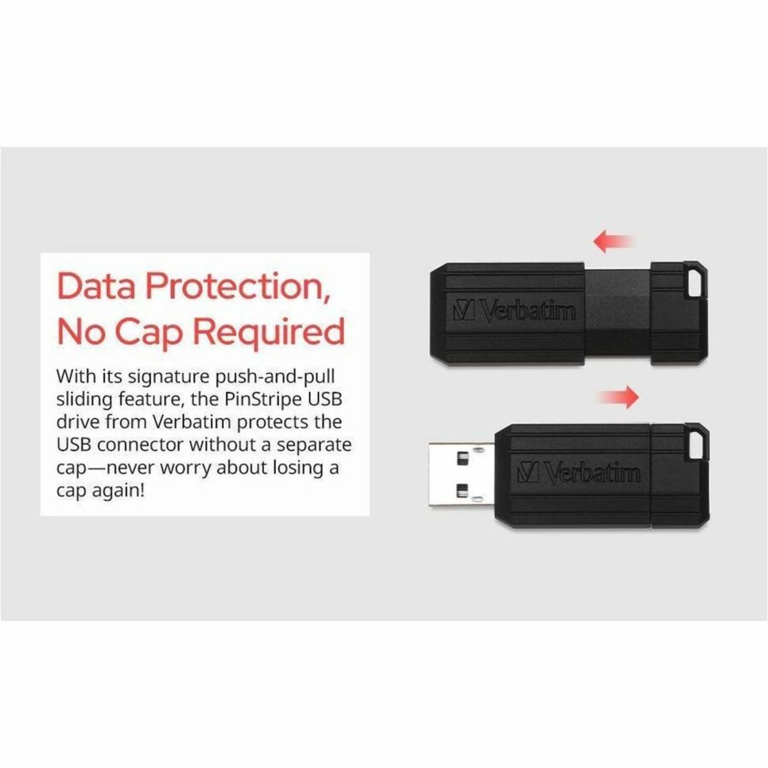 Verbatim PinStripe USB Flash Drive, 64GB, Black, Pack Of 10 - Image 4