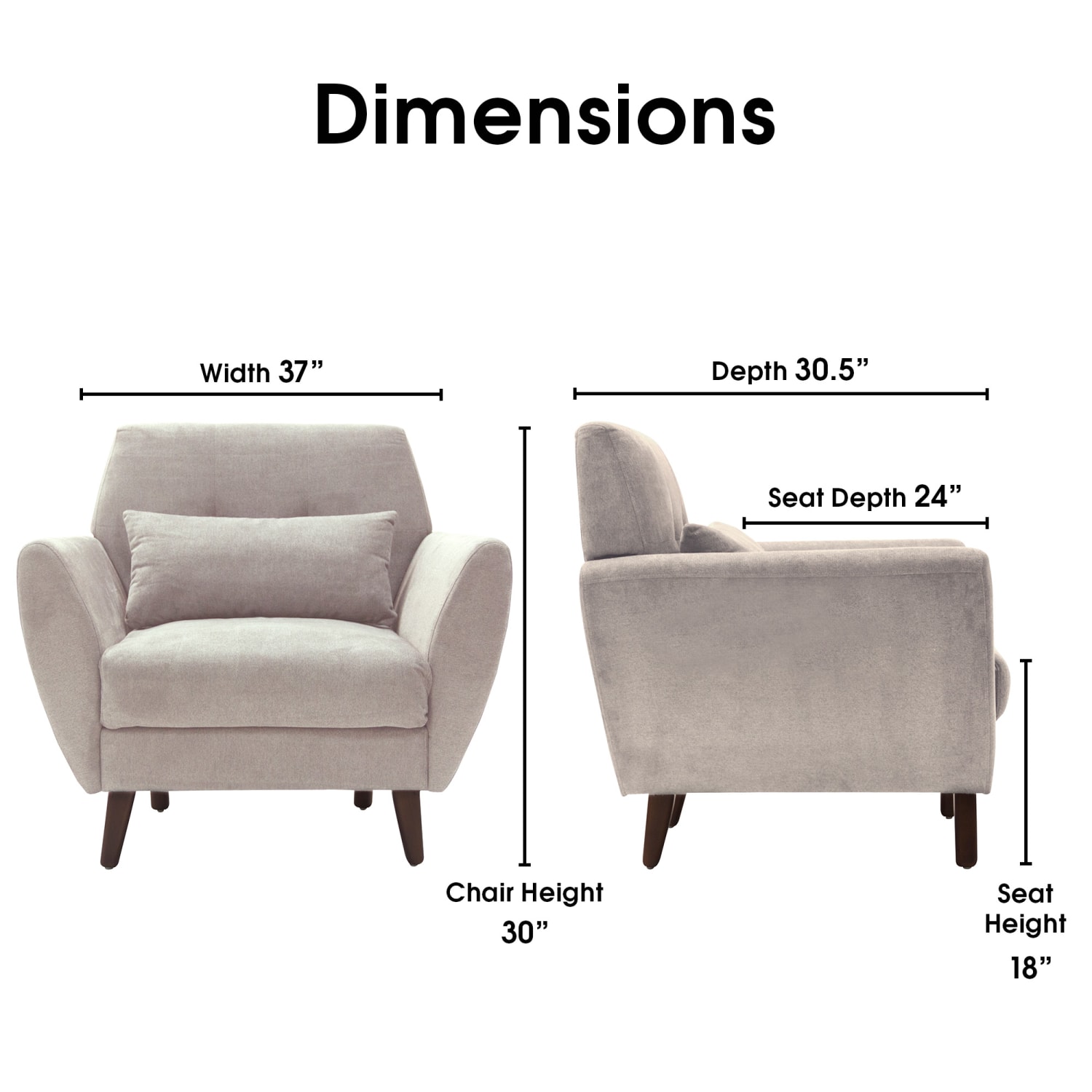 Serta Artesia Collection Arm Chair, Ivory/Chestnut - Image 9