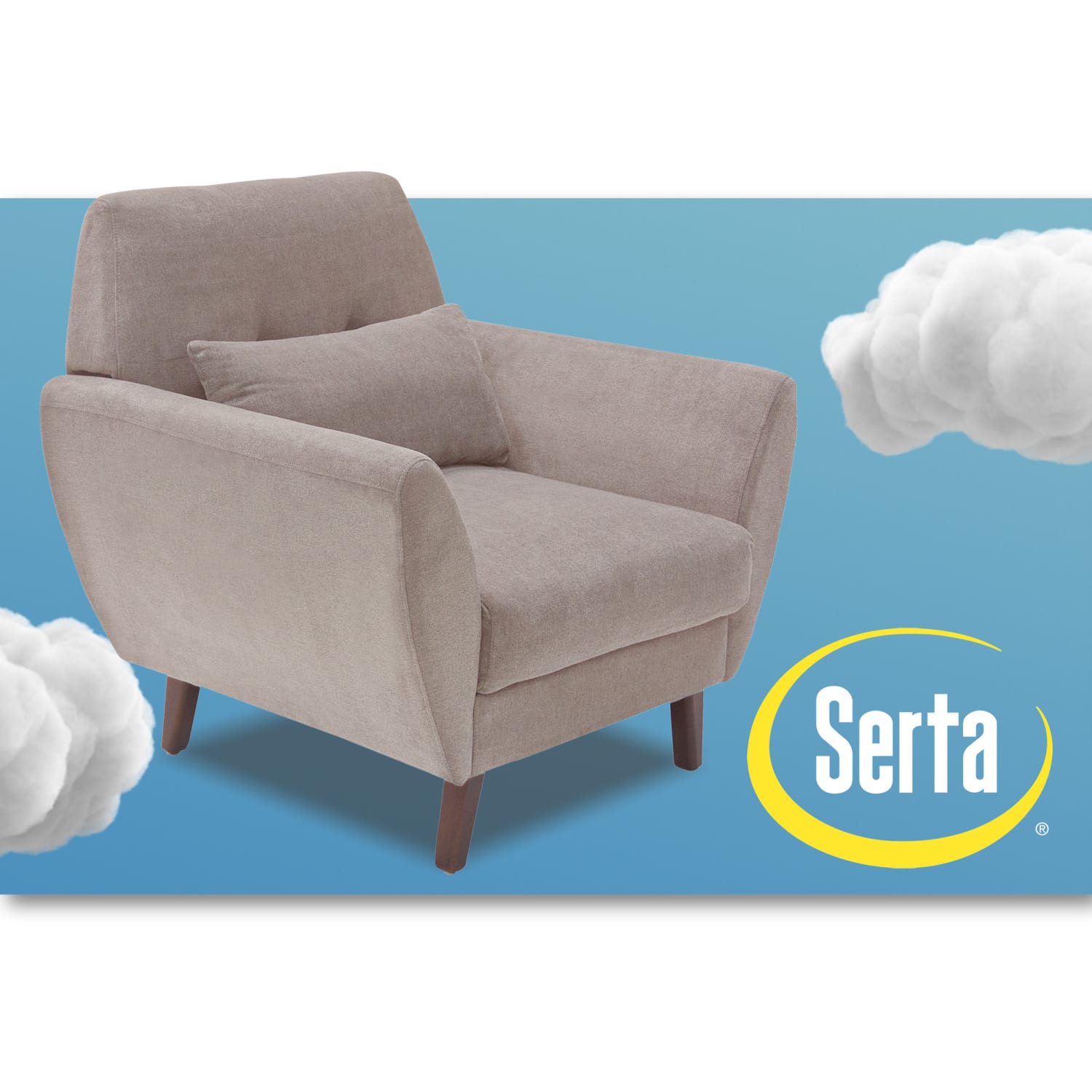 Serta Artesia Collection Arm Chair, Ivory/Chestnut - Image 10