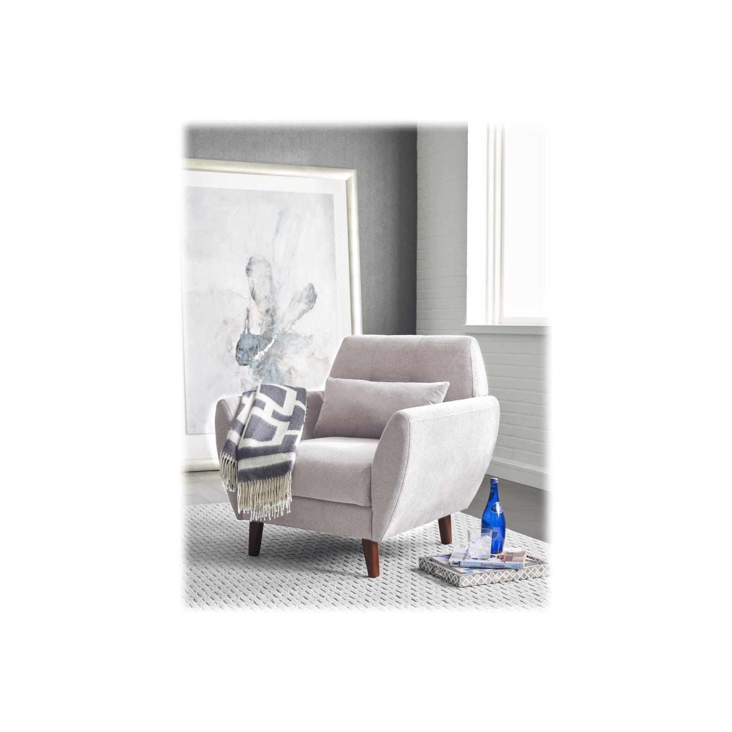 Serta Artesia Collection Arm Chair, Ivory/Chestnut - Image 13