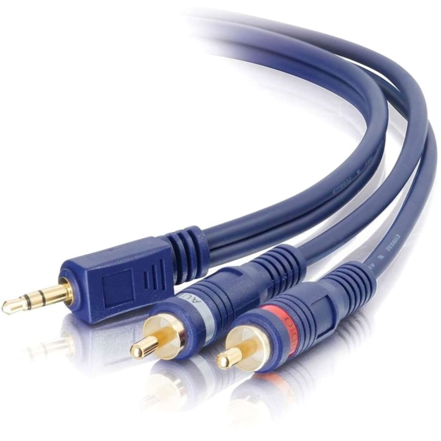 C2G 3ft Velocity One 3.5mm Stereo Male to Two RCA Stereo Male Y-Cable, 40613