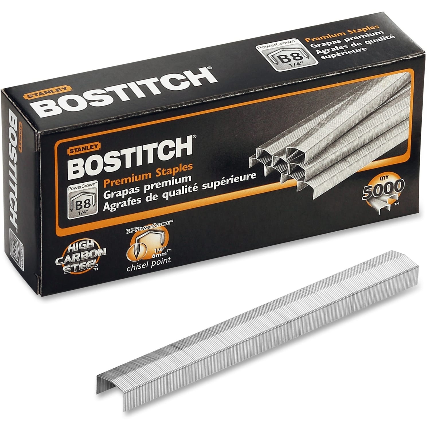 Stanley Bostitch B8 PowerCrown Premium Staples, 1/4in, Box Of 5000 - Image 3