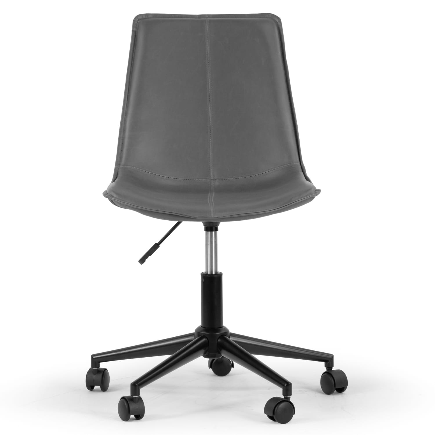 Glamour Home Amery Ergonomic Faux Leather Mid-Back Adjustable Height Swivel Office Task Chair, Gray - Image 3