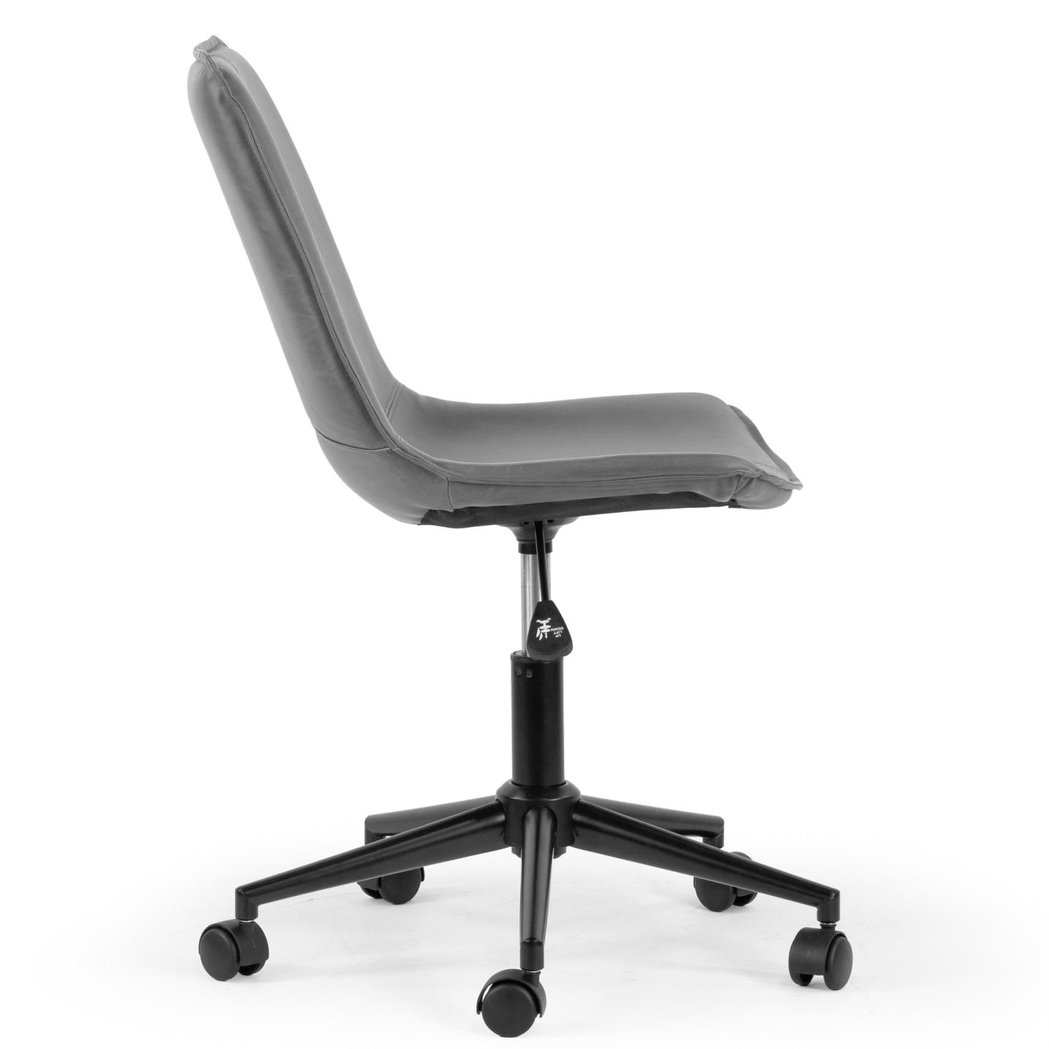 Glamour Home Amery Ergonomic Faux Leather Mid-Back Adjustable Height Swivel Office Task Chair, Gray - Image 4