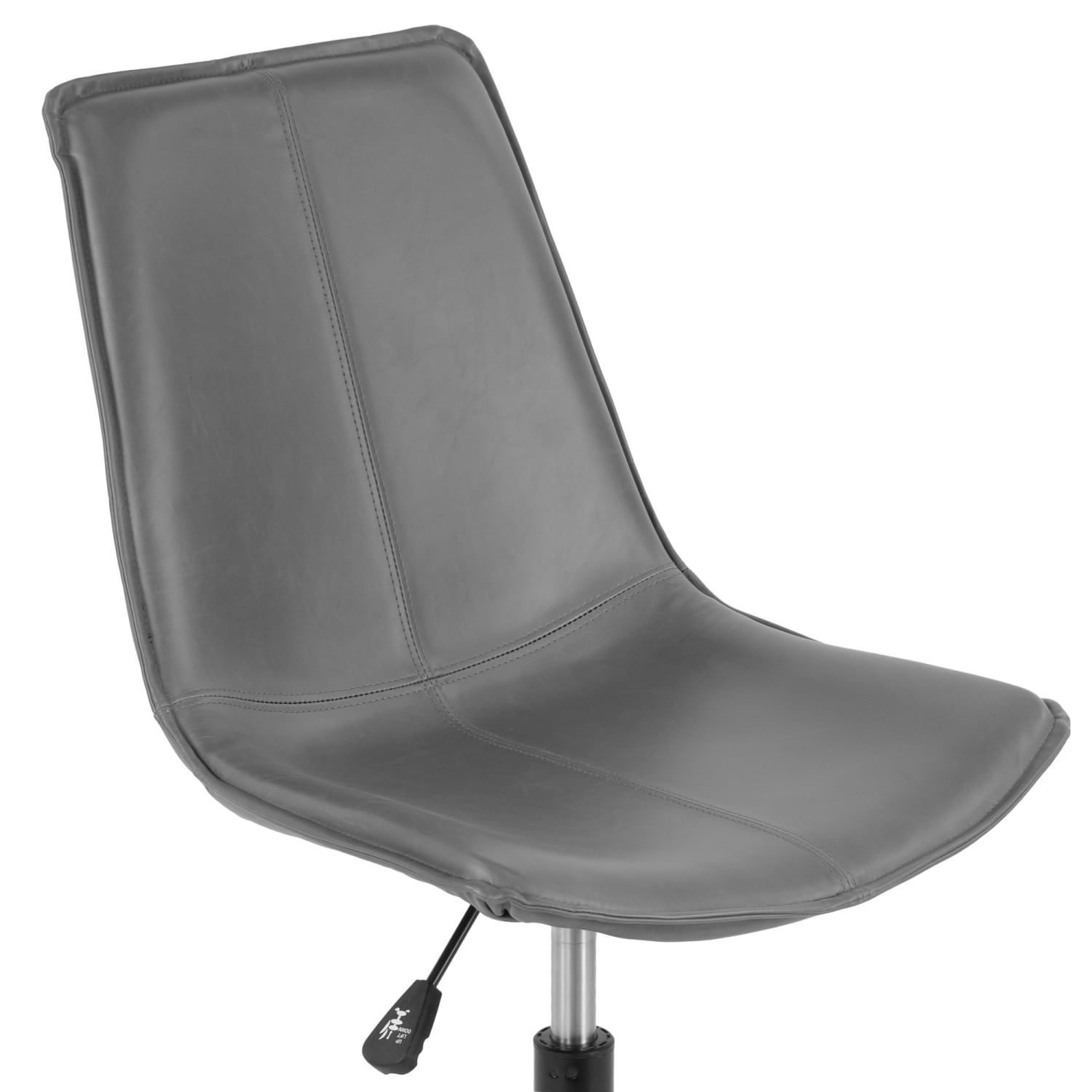Glamour Home Amery Ergonomic Faux Leather Mid-Back Adjustable Height Swivel Office Task Chair, Gray - Image 5