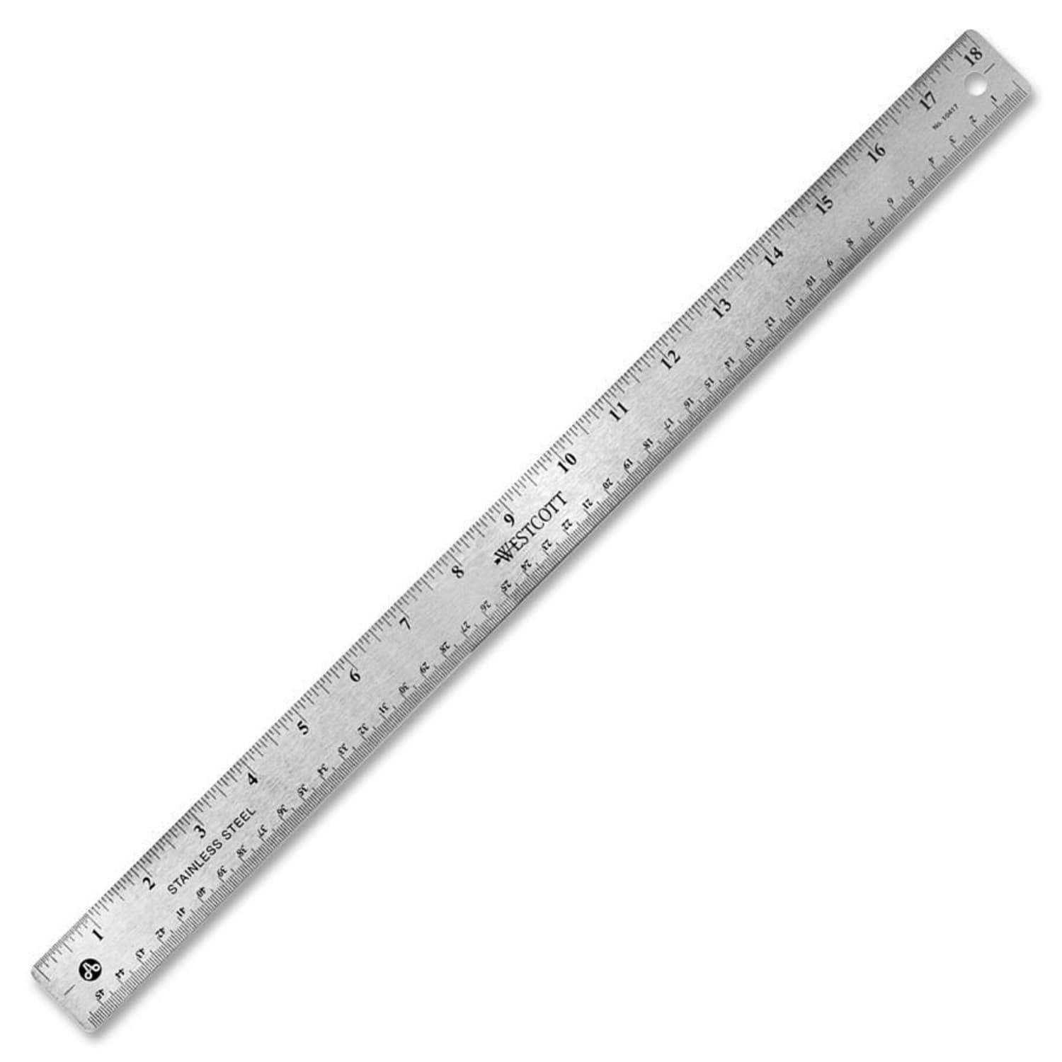 Westcott Stainless Steel Ruler, 18in/45cm - Image 3