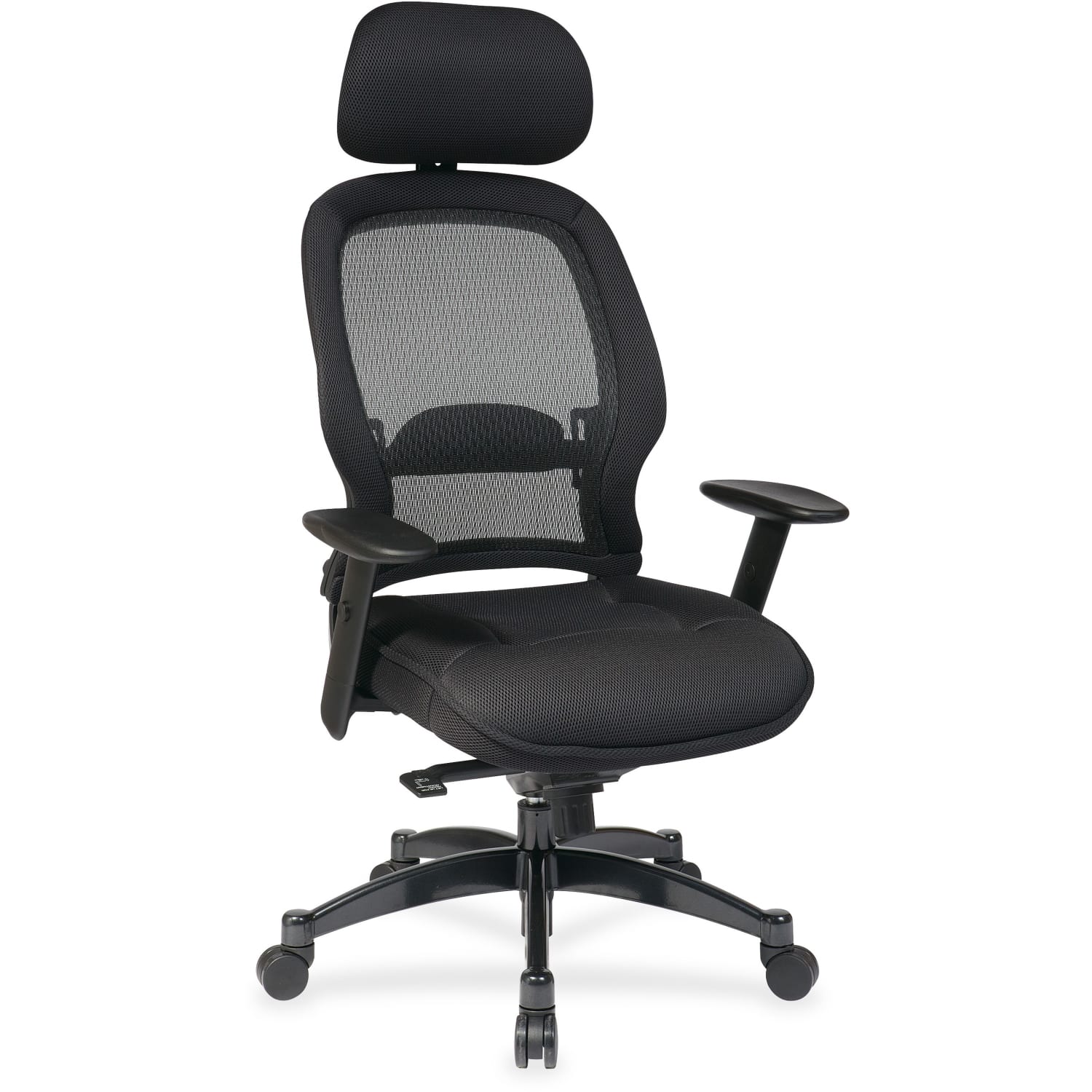 Office Star Professional Deluxe Matrex Mesh Chair 55inH x 27inW x 27inD BlackGunmetal PopularChairscom