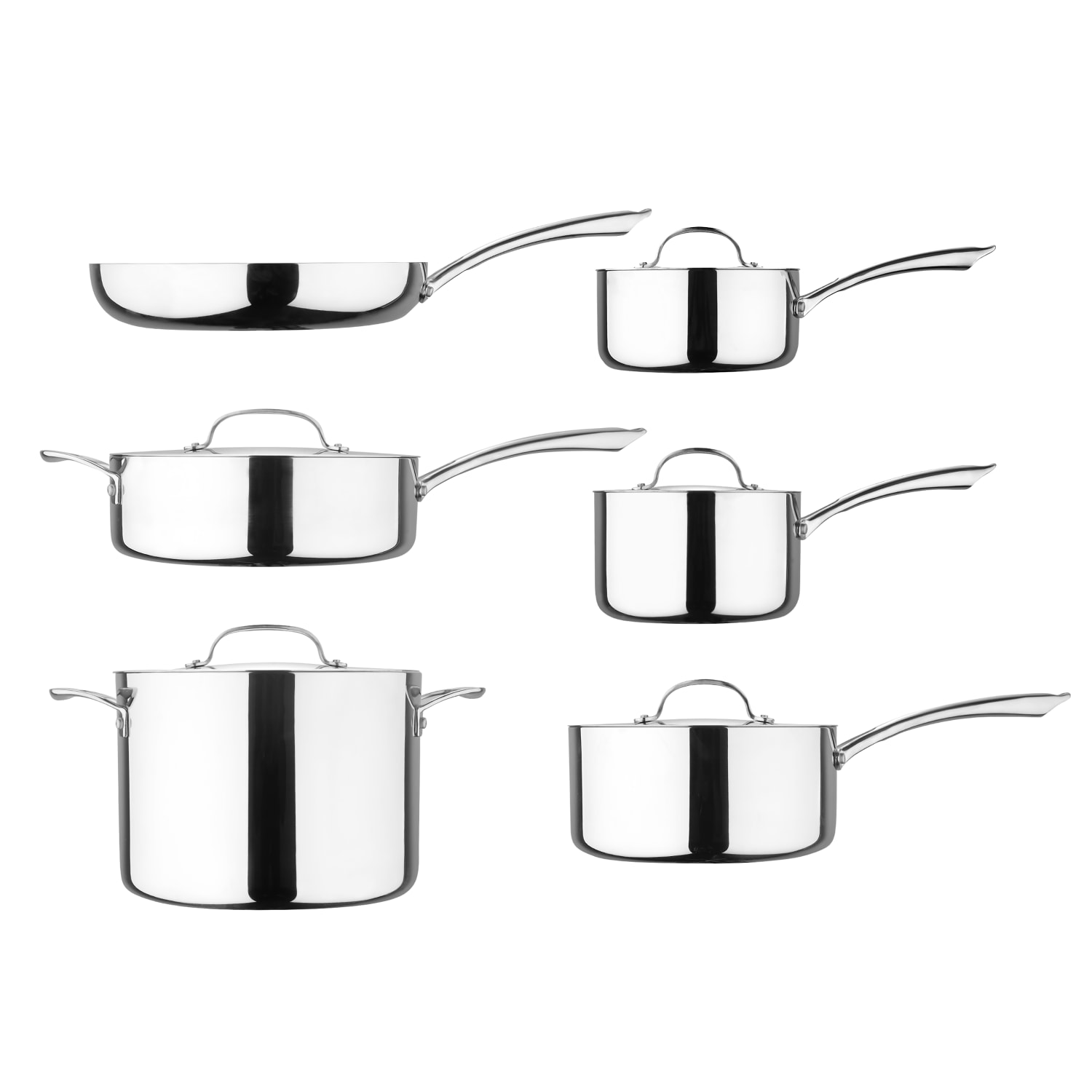 Bergner 11-Piece Stainless Steel Cookware Set, Silver - Image 6
