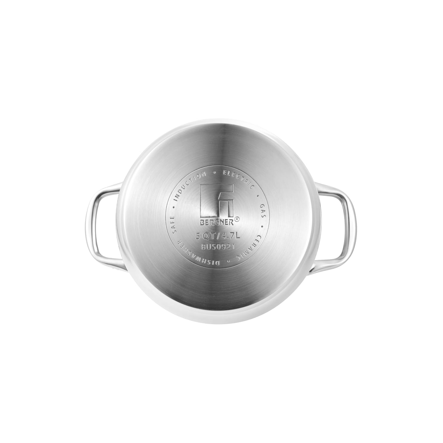 Bergner Stainless-Steel Induction-Ready Dutch Oven With Lid, 5 Qt, Stainless Steel - Image 4
