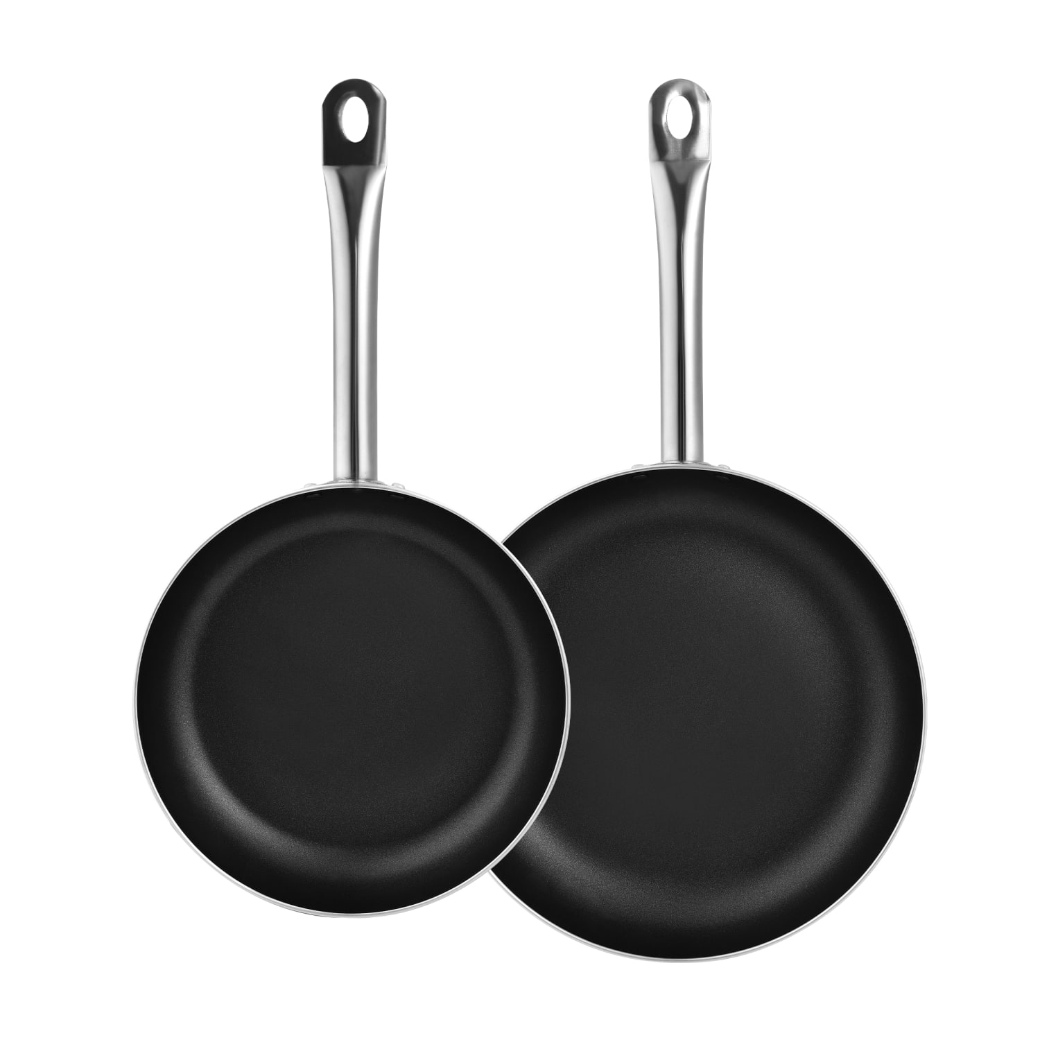 Bergner 2-Piece Aluminum Non-Stick Fry Pan Set, Black - Image 4