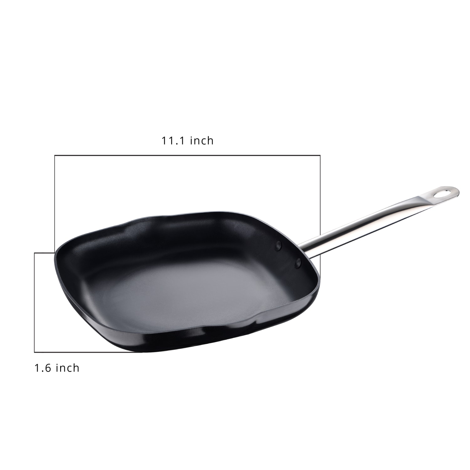 Bergner Aluminum Non-Stick Grill Pan, 11in, Black - Image 3