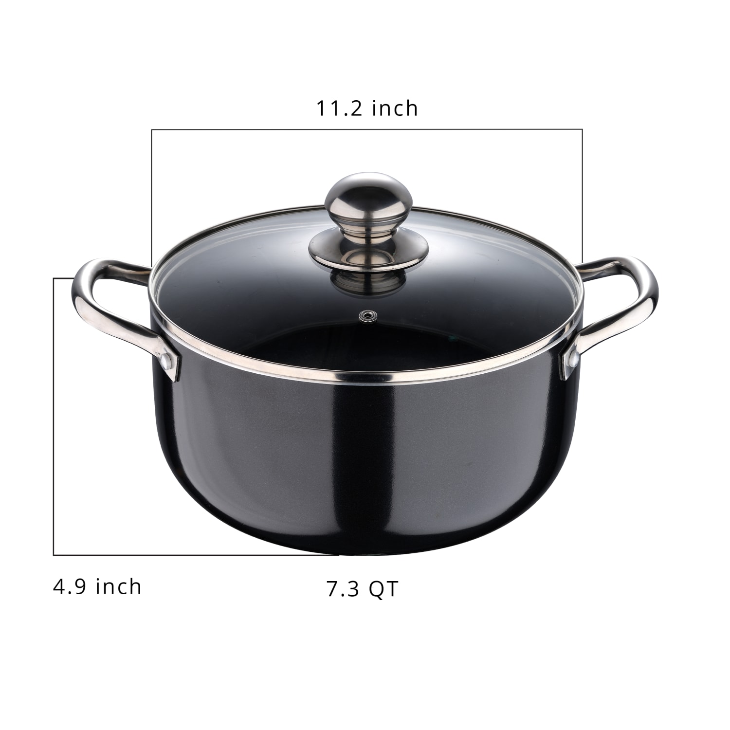 Bergner 7.3-Quart Aluminum Non-Stick Dutch Oven, Black - Image 3