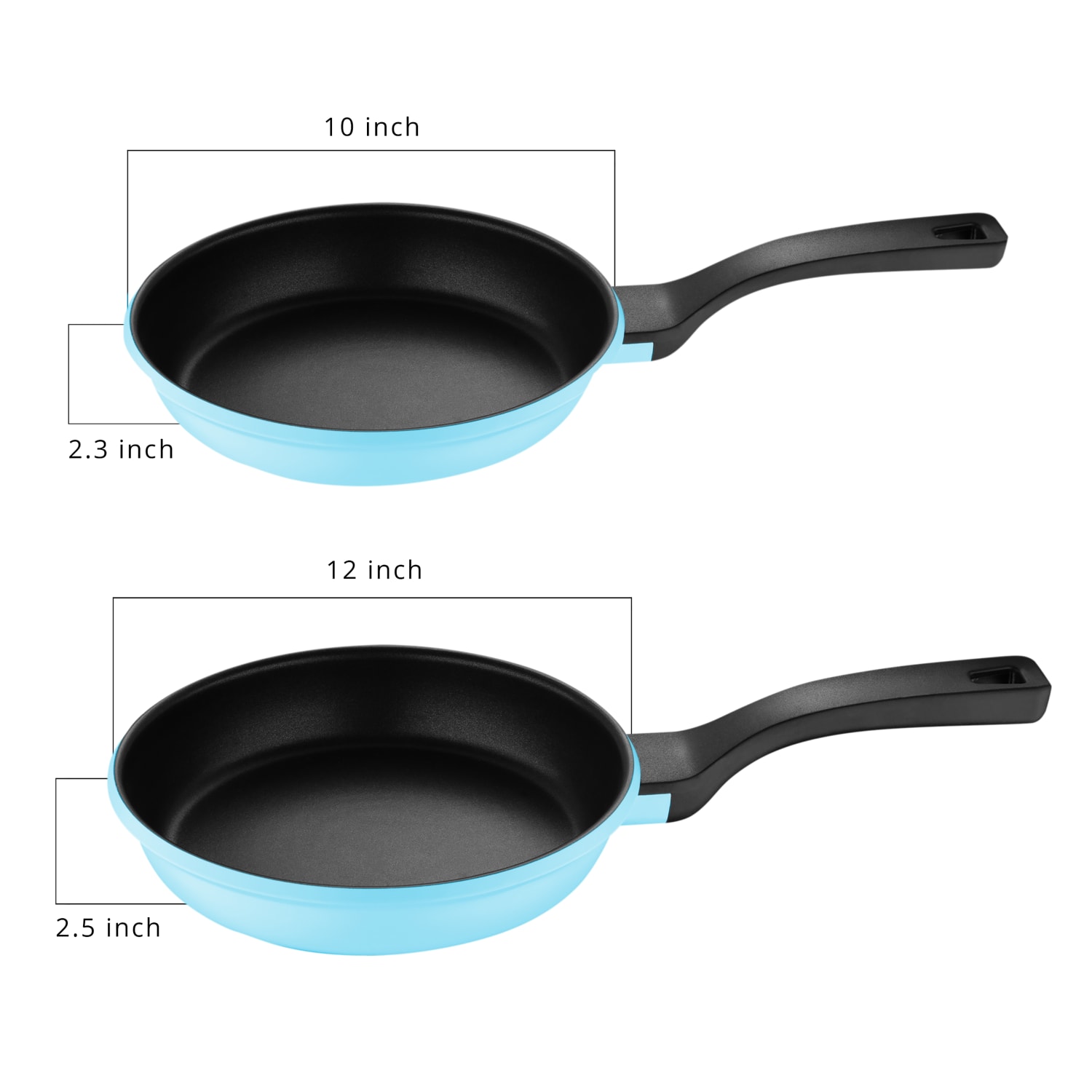Bergner 2-Piece Fry Pan Set, Retro Blue - Image 5