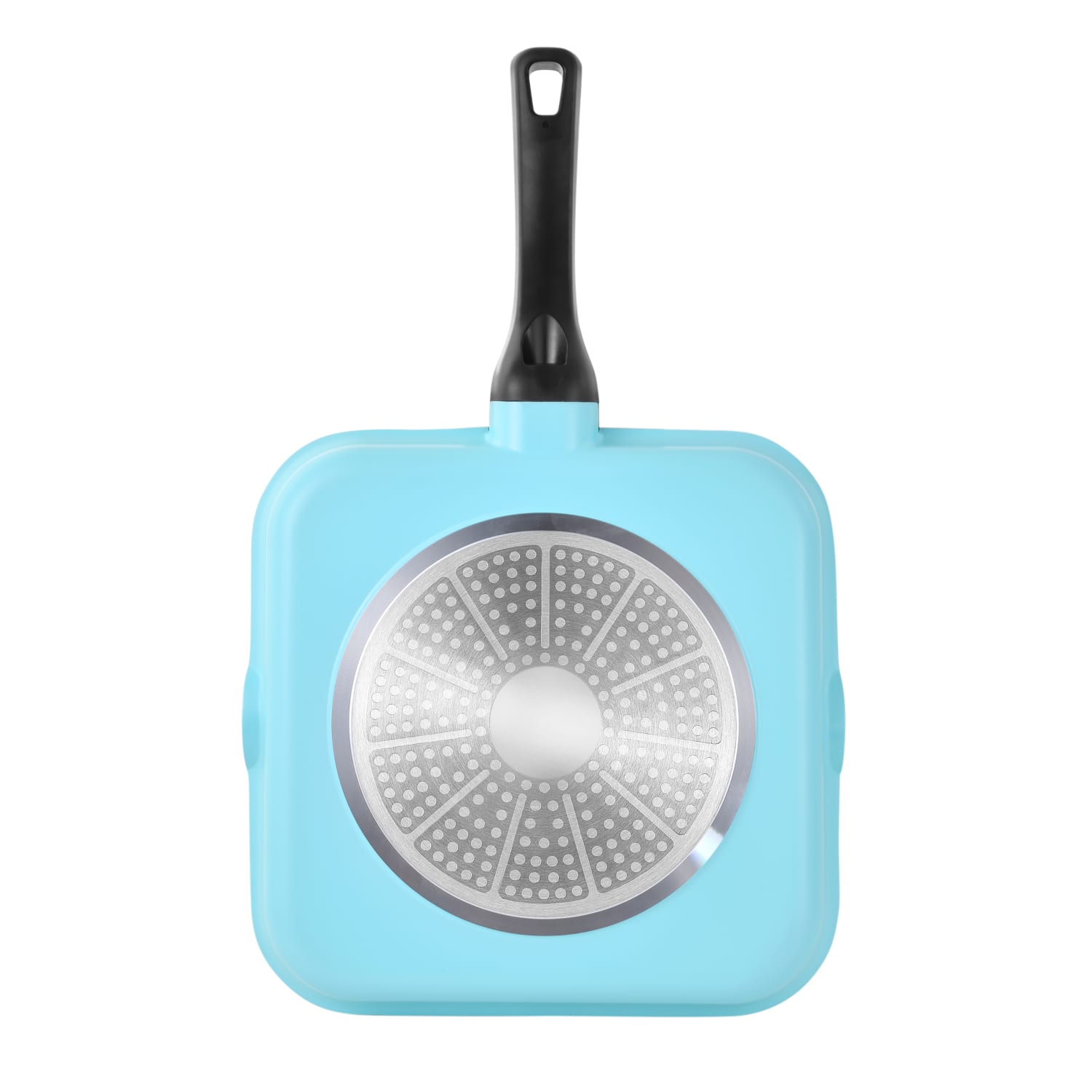 Bergner Aluminum Grill Pan, 11in, Retro Blue - Image 4