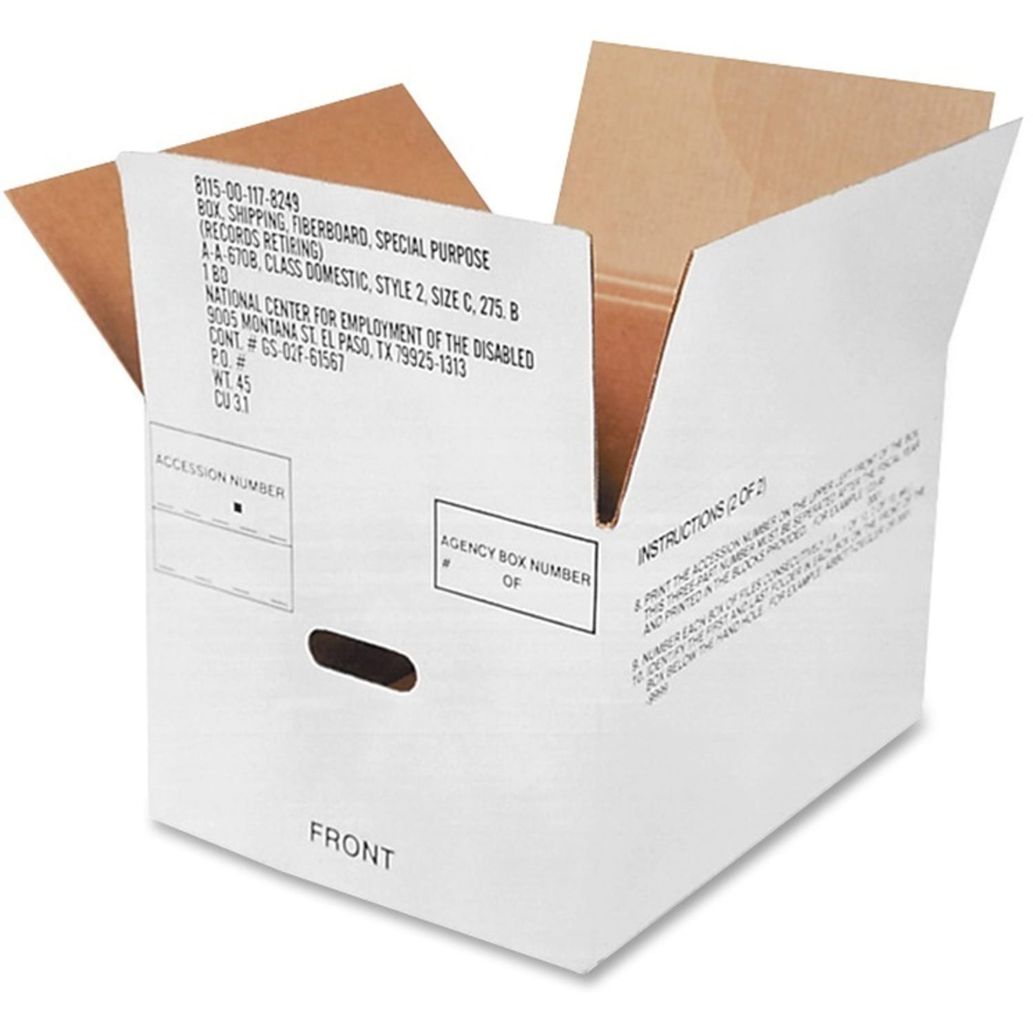 SKILCRAFT Storage Boxes, 14 3/4in x 12in x 9 1/2in, 40% Recycled, Case Of 25 - Image 3