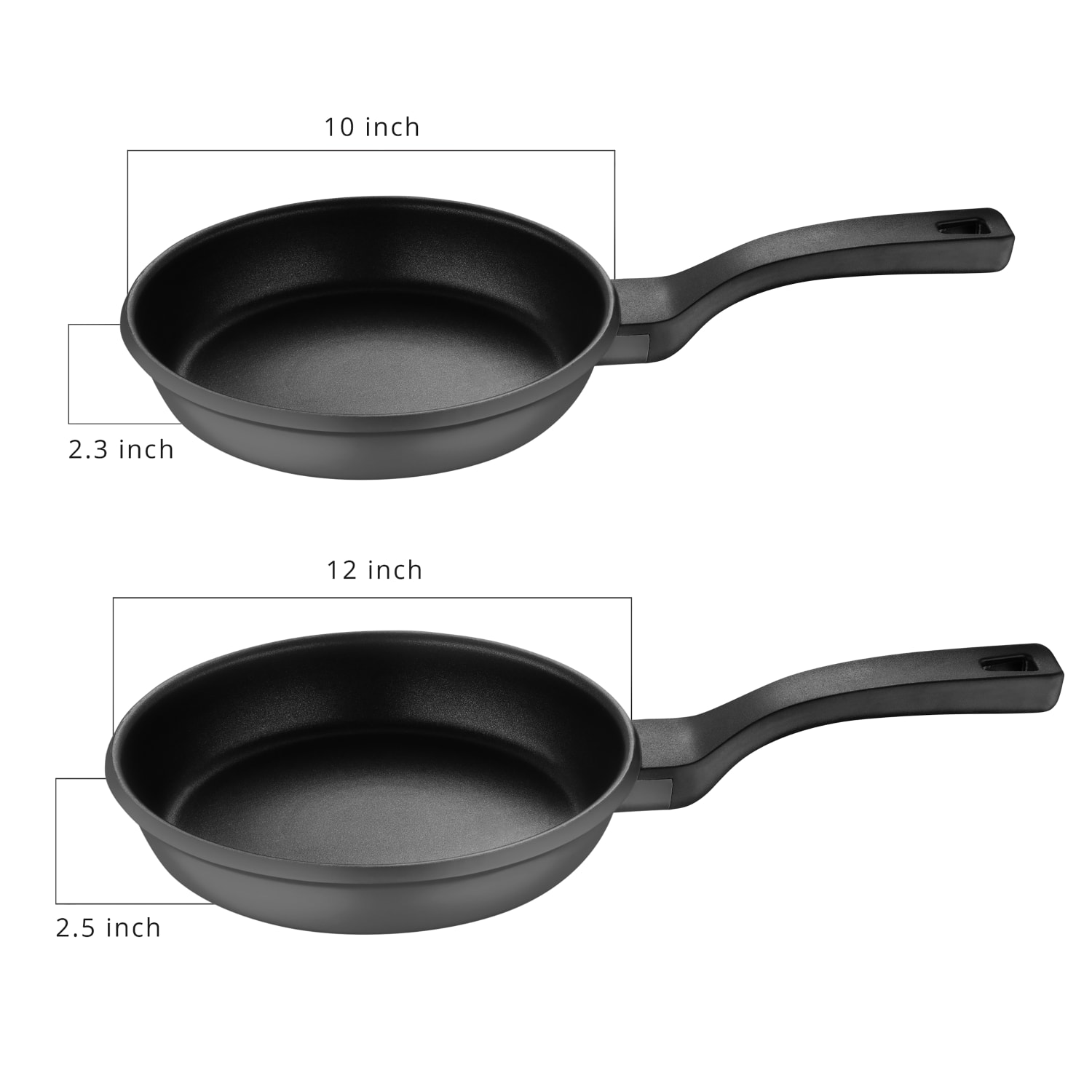 Bergner 2-Piece Fry Pan Set, Retro Gray - Image 3
