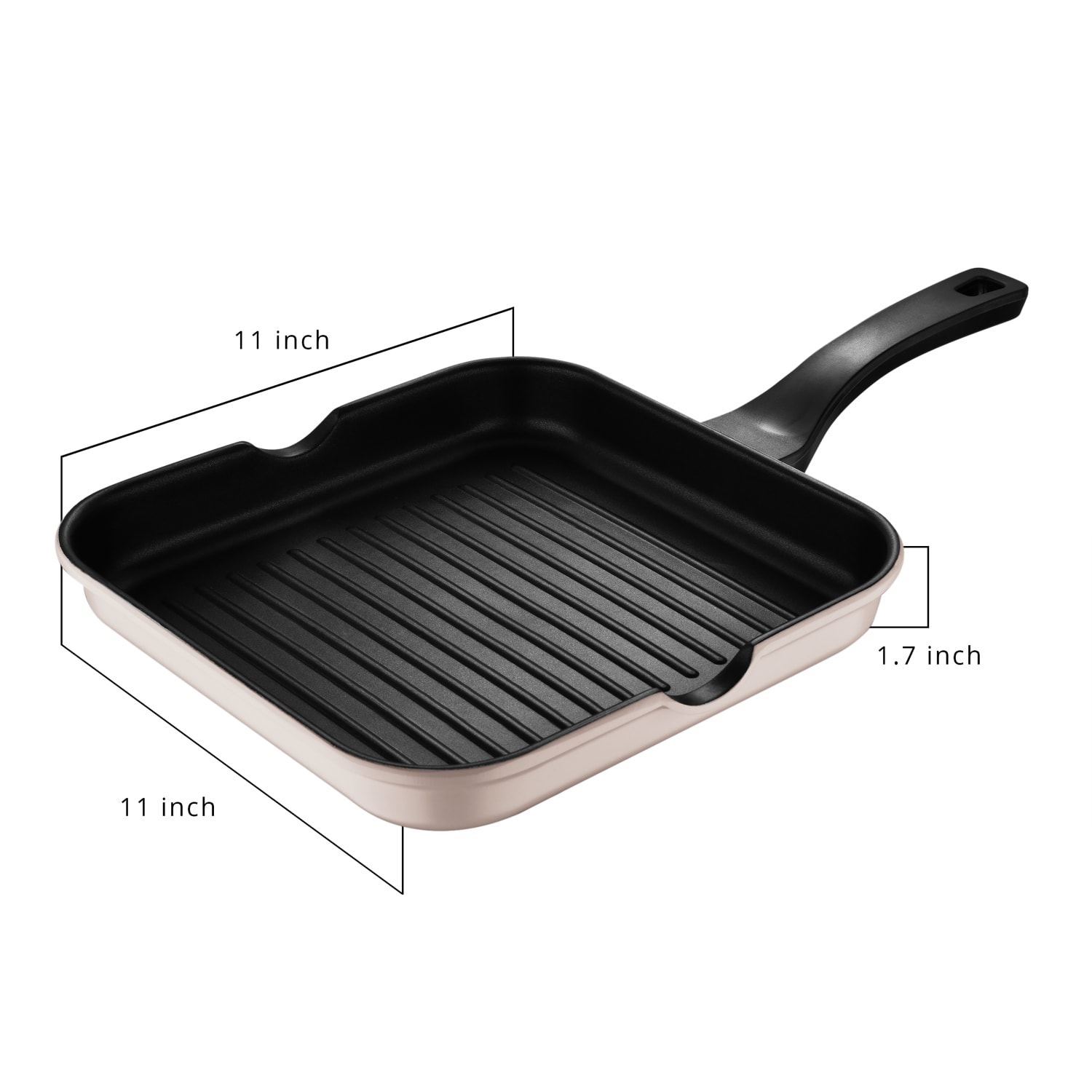 Bergner Aluminum Grill Pan, 11in, Champagne - Image 3