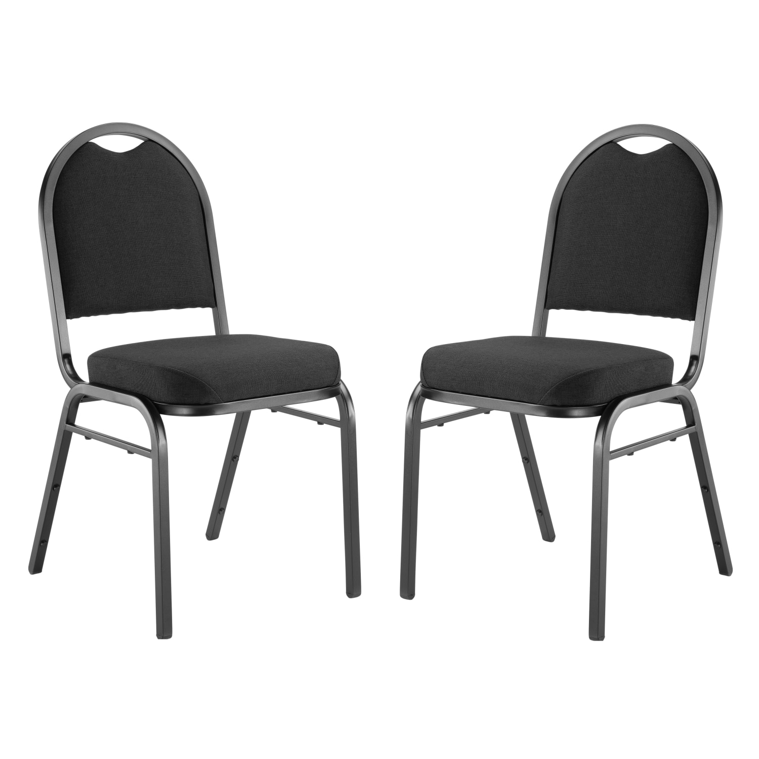National Public Seating 9200 Series Dome Back Padded Premium Banquet Stack Chair Ebony Black SeatBlack Sandtex Frame Quantity 2  9260BT2 PopularChairscom