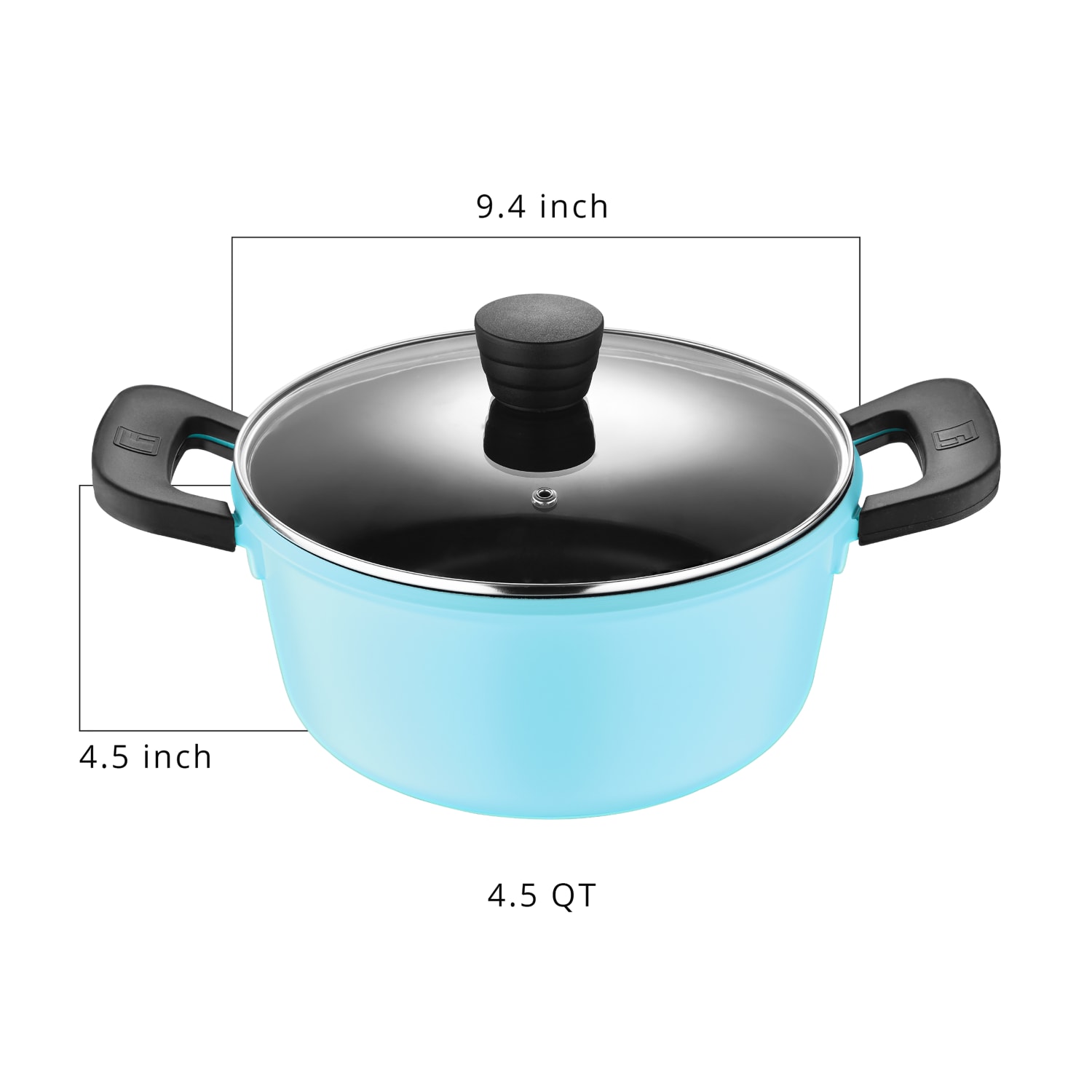 Bergner 4.5-Quart Aluminum Dutch Oven, Retro Blue - Image 3