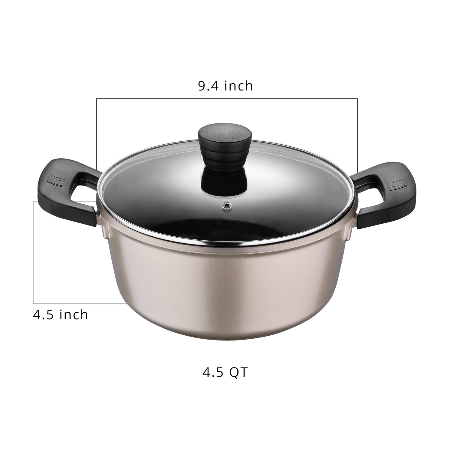 Bergner 4.5-Quart Aluminum Dutch Oven, Champagne - Image 3