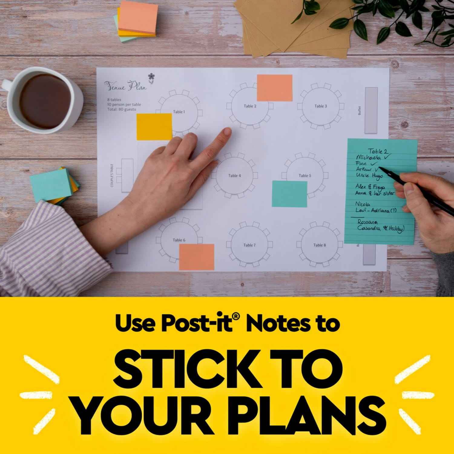 Post-it Notes, 12 Pads, 3 in x 3 in, Clean Removal, School Supplies and Office Products, Sticky Notes for Vertical Surfaces, Monitors, Walls and Windows, Beachside Cafe Collection - Image 6