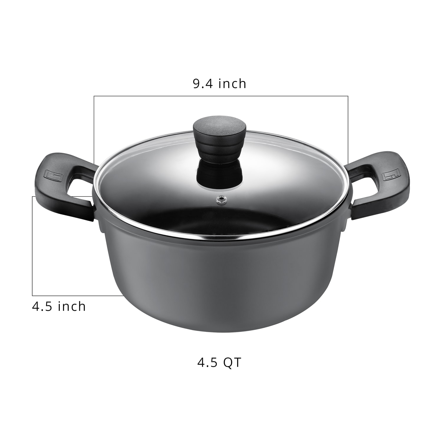 Bergner 4.5-Quart Aluminum Dutch Oven, Retro Gray - Image 3