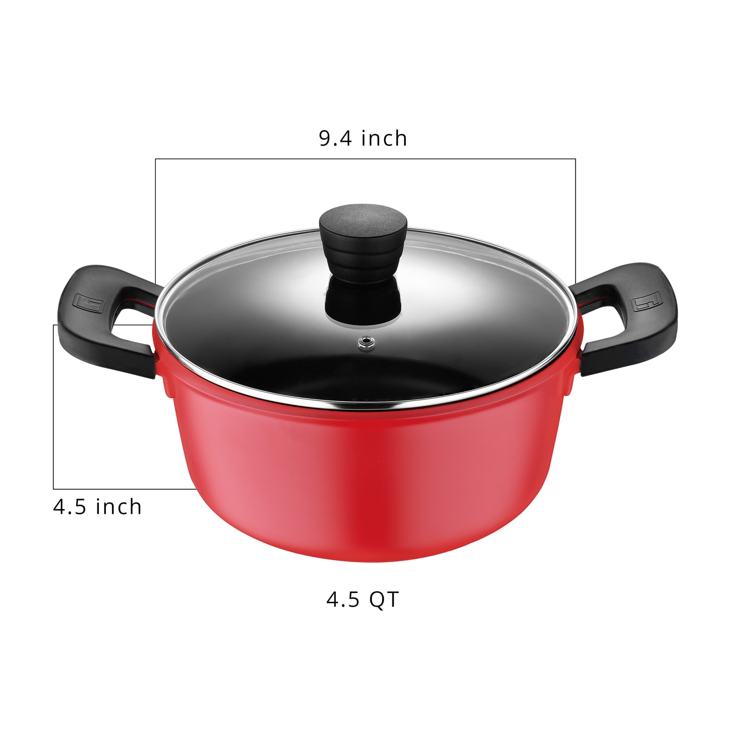 Bergner 4.5-Quart Aluminum Dutch Oven, Retro Red - Image 3