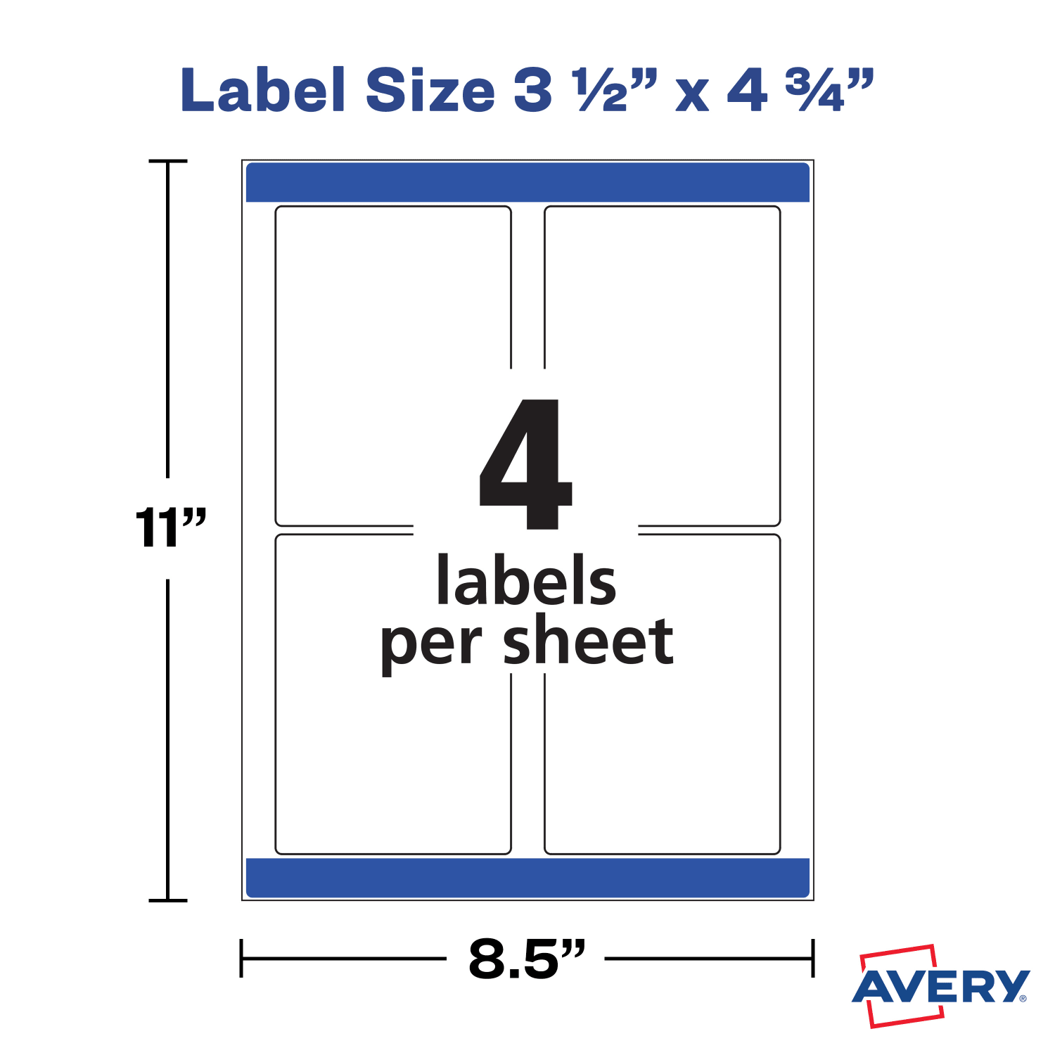 Avery Removable Durable Rectangle Labels, 22827, 3 1/2in x 4 3/4in, White, Pack Of 32 - Image 6