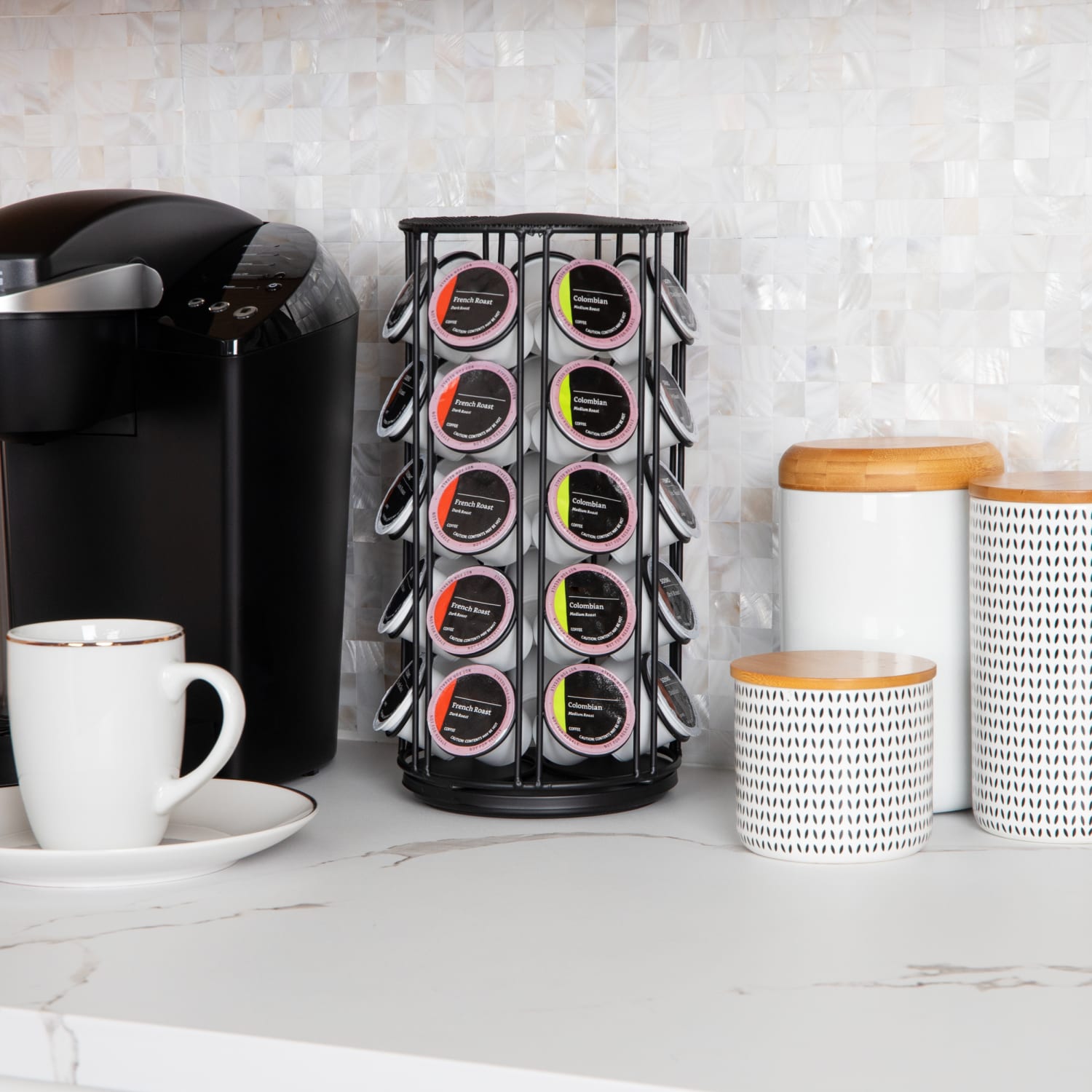 Mind Reader Coffee Pod Carousel, 6-3/20in D x 6-3/20in W x 12-1/2in H, Black - Image 3