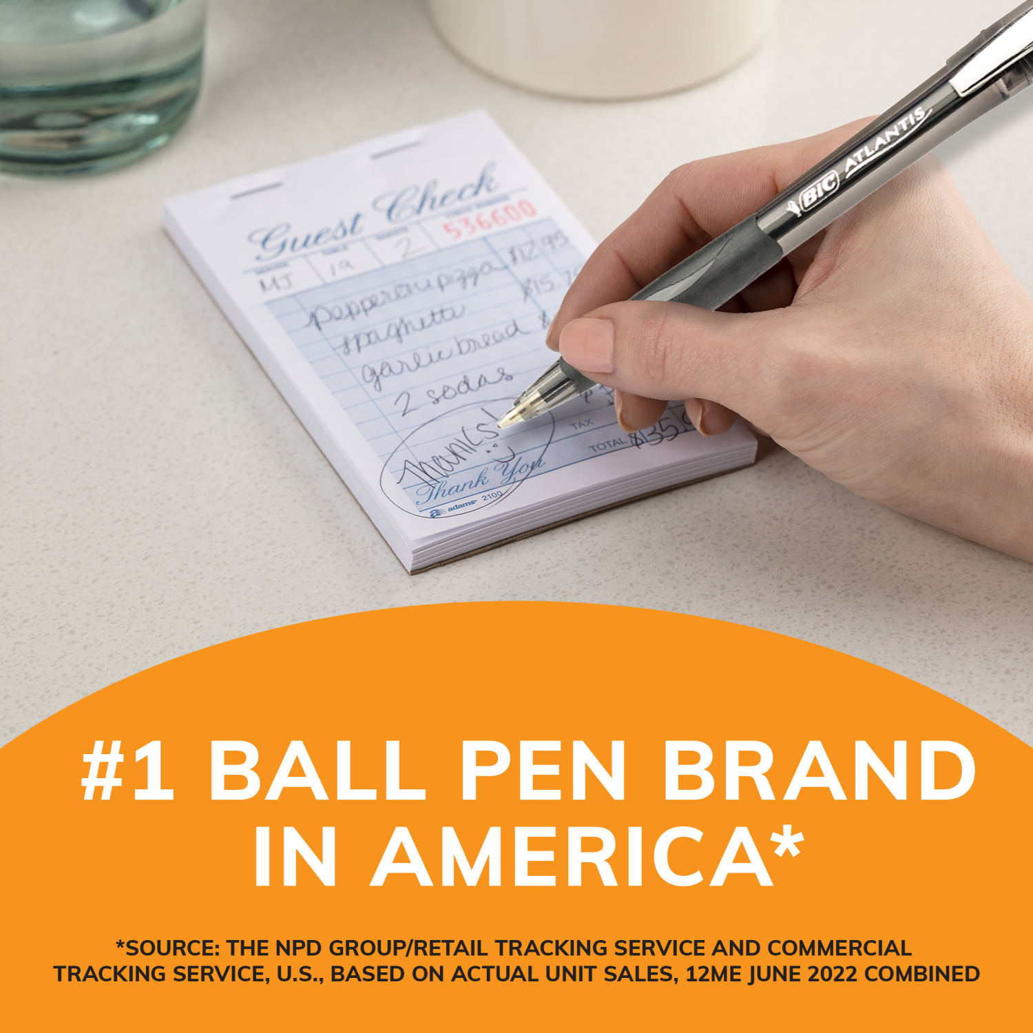 BIC Glide Retractable Ballpoint Pens, Medium Point, 1.0 mm, Clear Barrel, Blue Ink, Pack Of 12 - Image 6