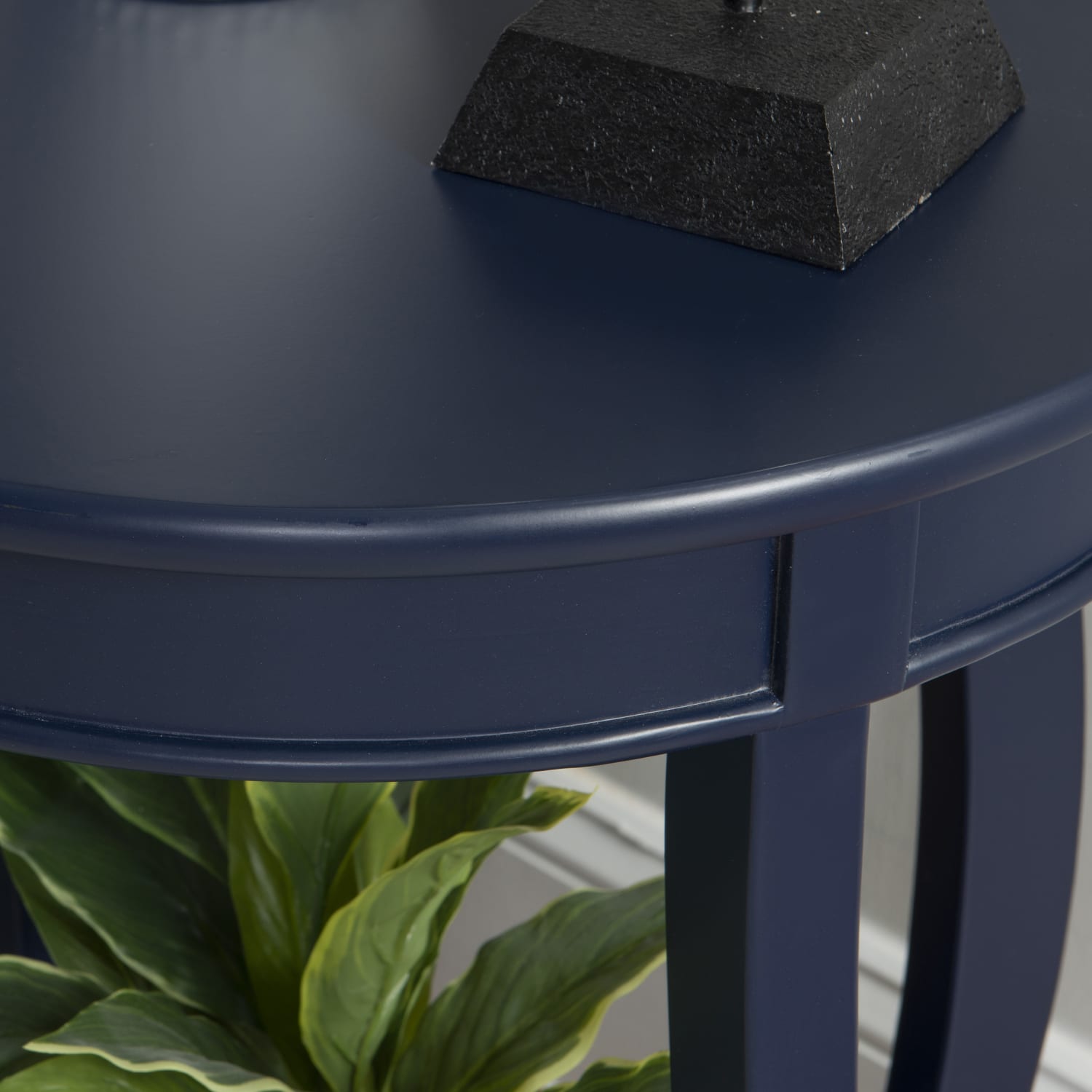 Powell Nora Round Side Table With Shelf, 24inH x 18inW x 18inD, Navy - Image 4