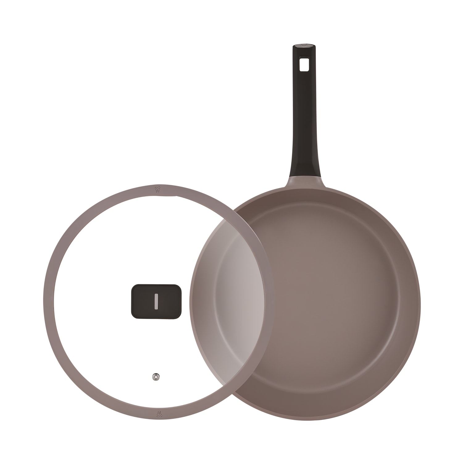 Masterpro Gastro Titanium Aluminum Nonstick Fry Pan With Lid, 12-1/2in, Brown - Image 3