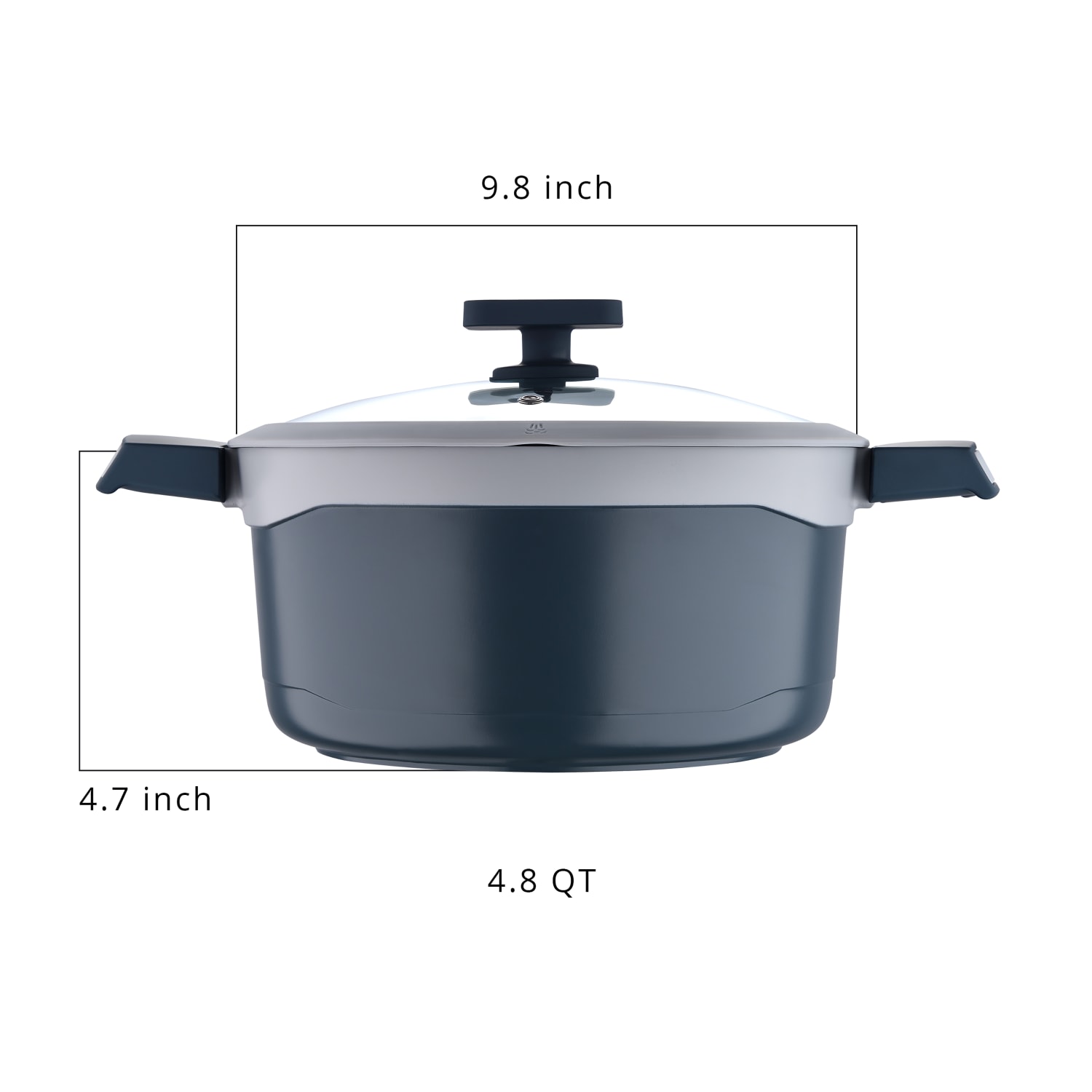 Masterpro Gastro Ceramic Aluminum 4.8-Quart Non-Stick Dutch Oven, Gray - Image 6