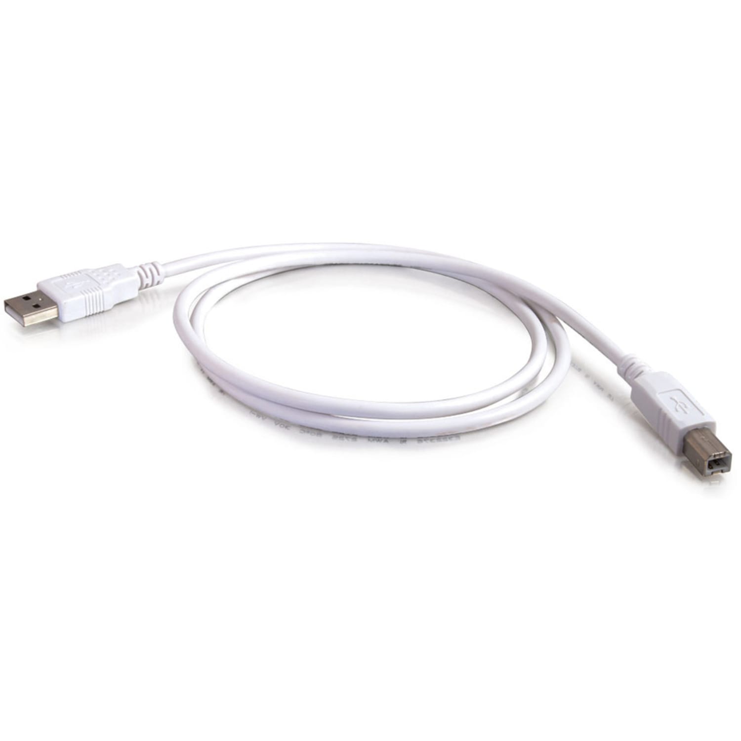 C2G 2m USB Cable - USB A to USB B Cable - Type A Male - Type B Male - 6ft - White - Image 4