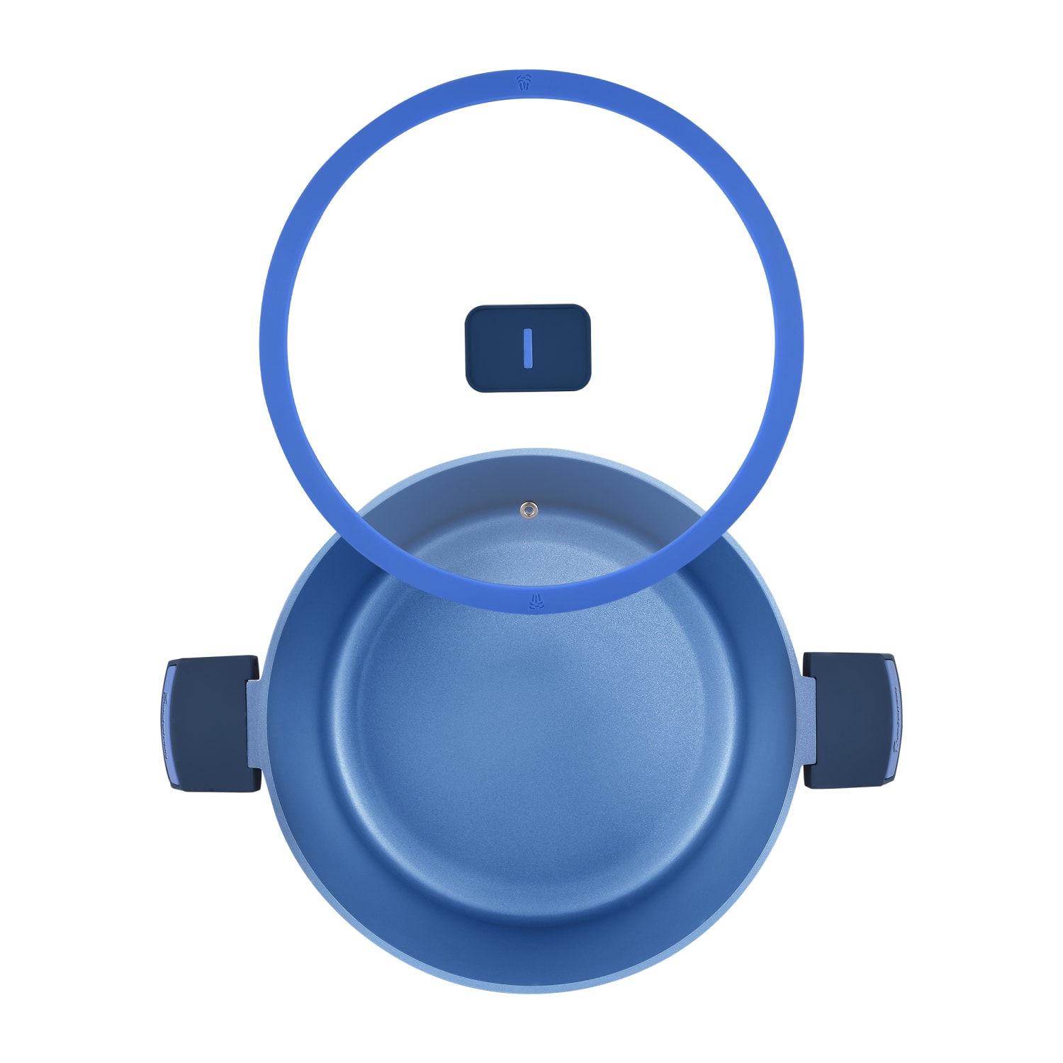 Masterpro Gastro Diamond Collection Cast Aluminum Dutch Oven With Tempered Glass Lid, 7.5-Quart, Blue - Image 3