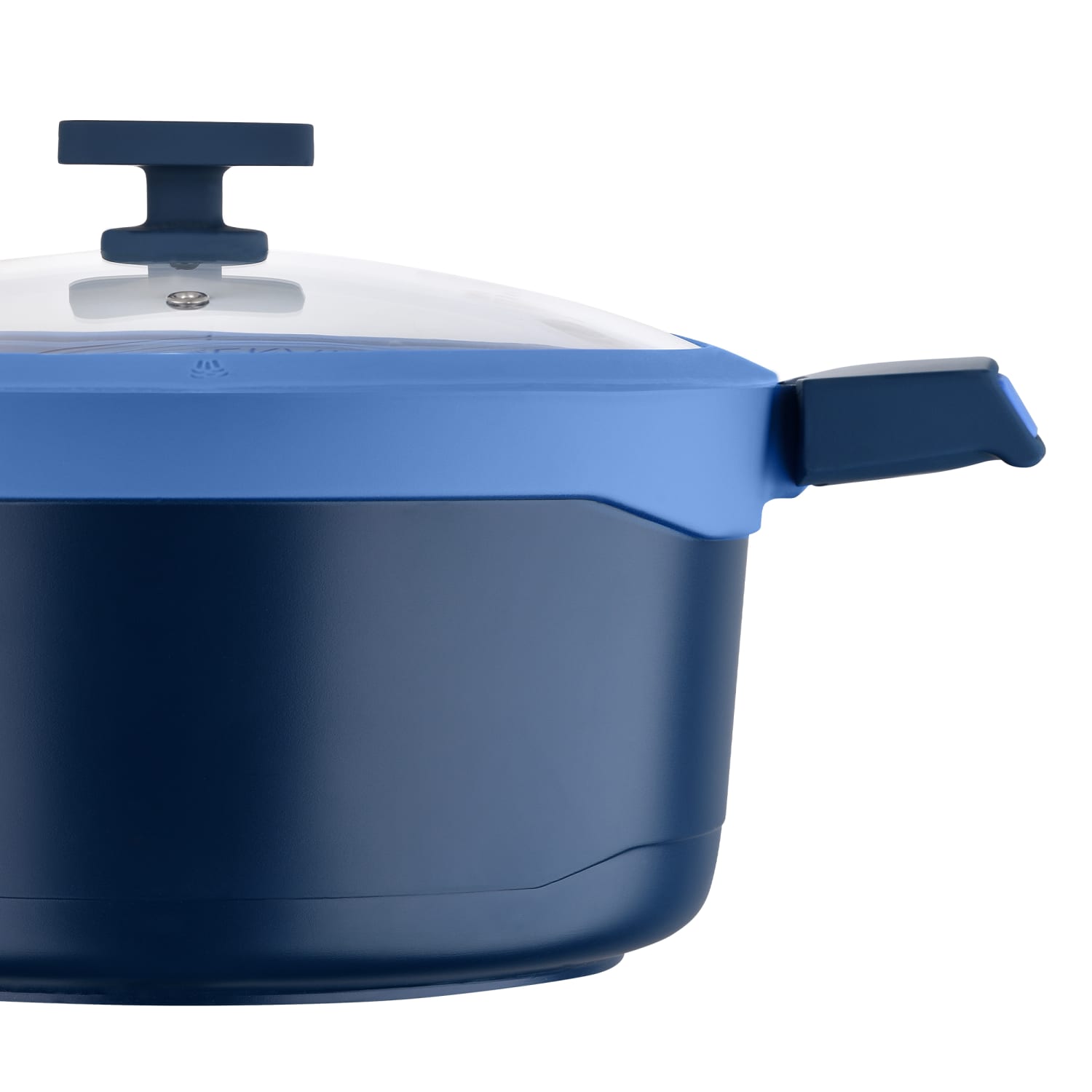 Masterpro Gastro Diamond Collection Cast Aluminum Dutch Oven With Tempered Glass Lid, 7.5-Quart, Blue - Image 4