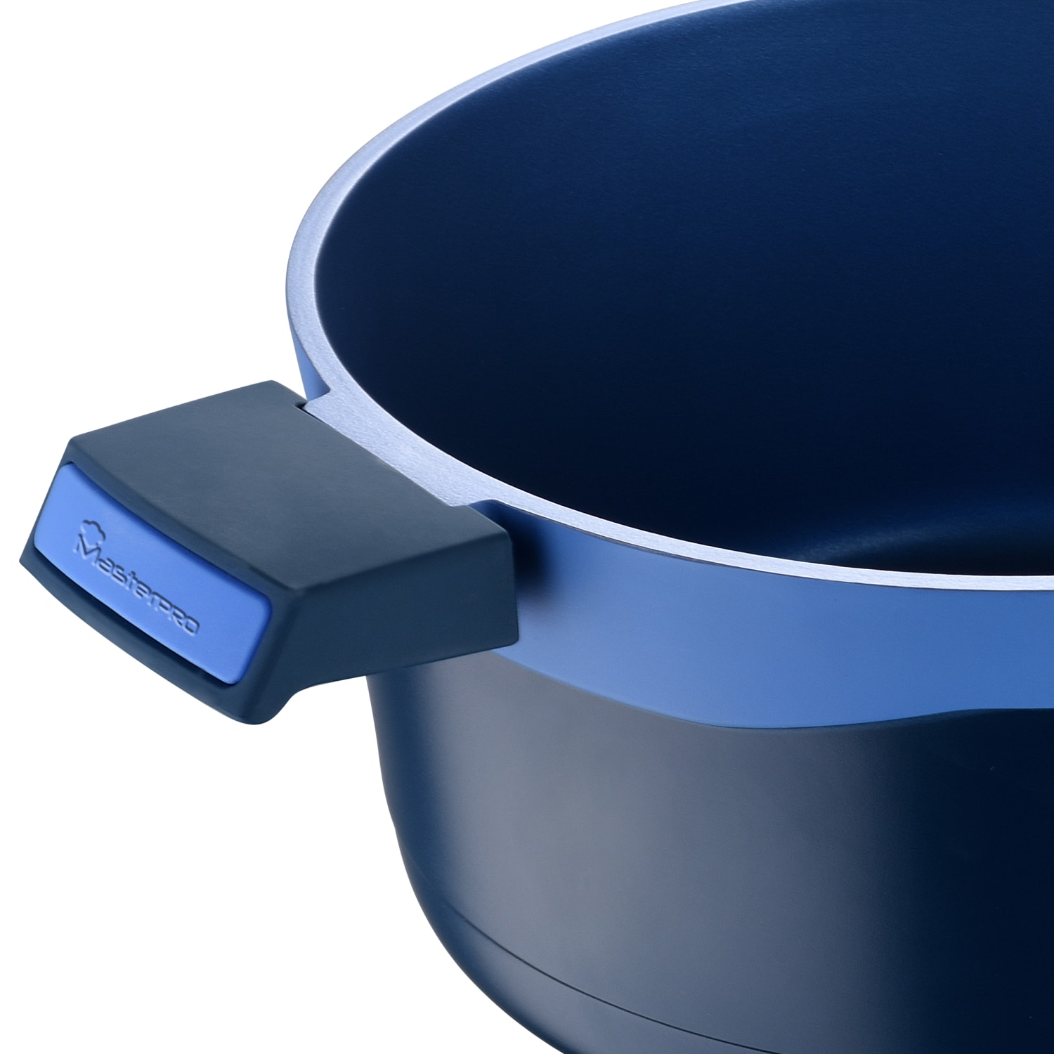Masterpro Gastro Diamond Collection Cast Aluminum Dutch Oven With Tempered Glass Lid, 7.5-Quart, Blue - Image 5