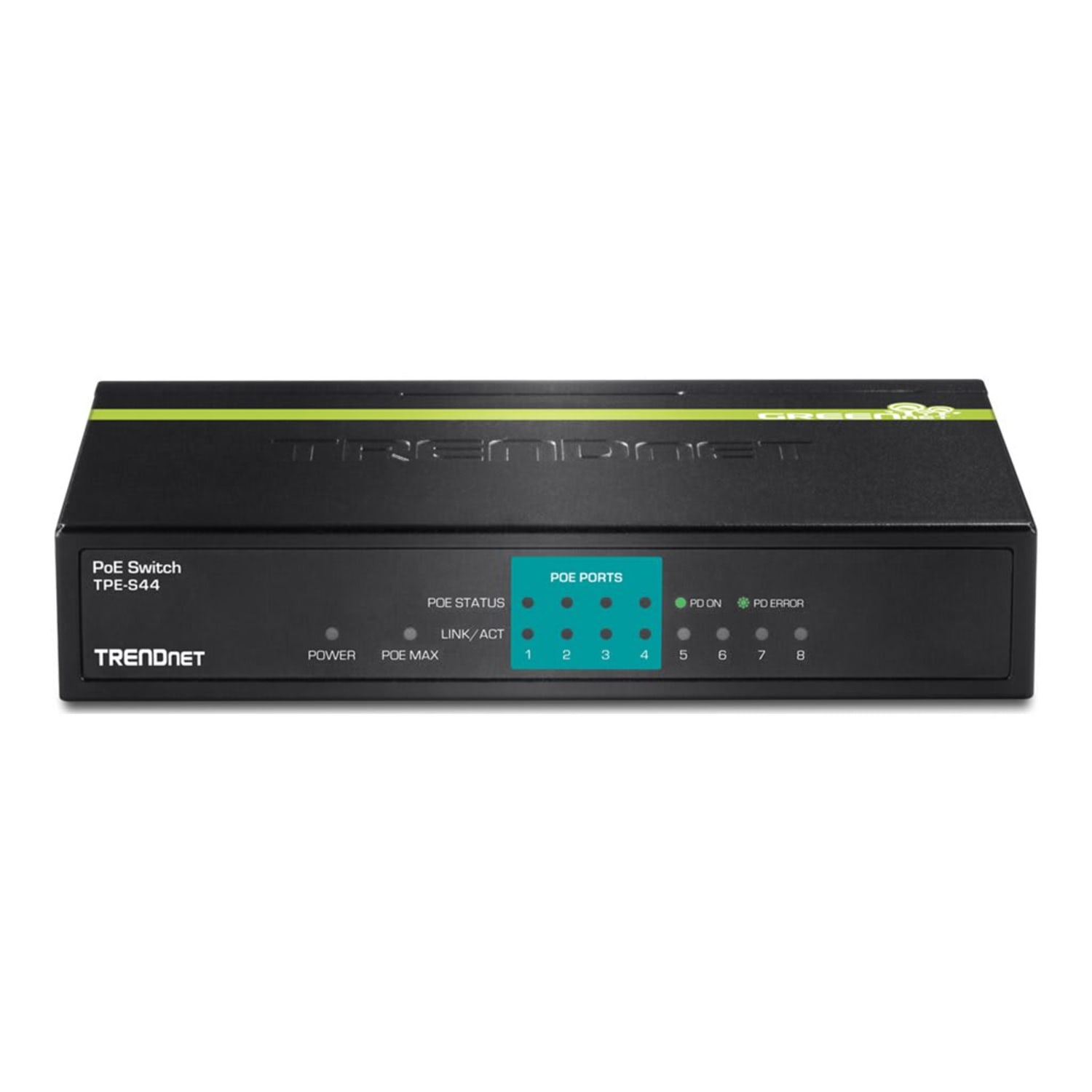 TRENDnet 8-Port 10/100Mbps PoE Switch, 4x 10/100 Ports, 4x 10/100 PoE Ports, 30W PoE Power Budget, 1.6 Gbps Switching Capacity
