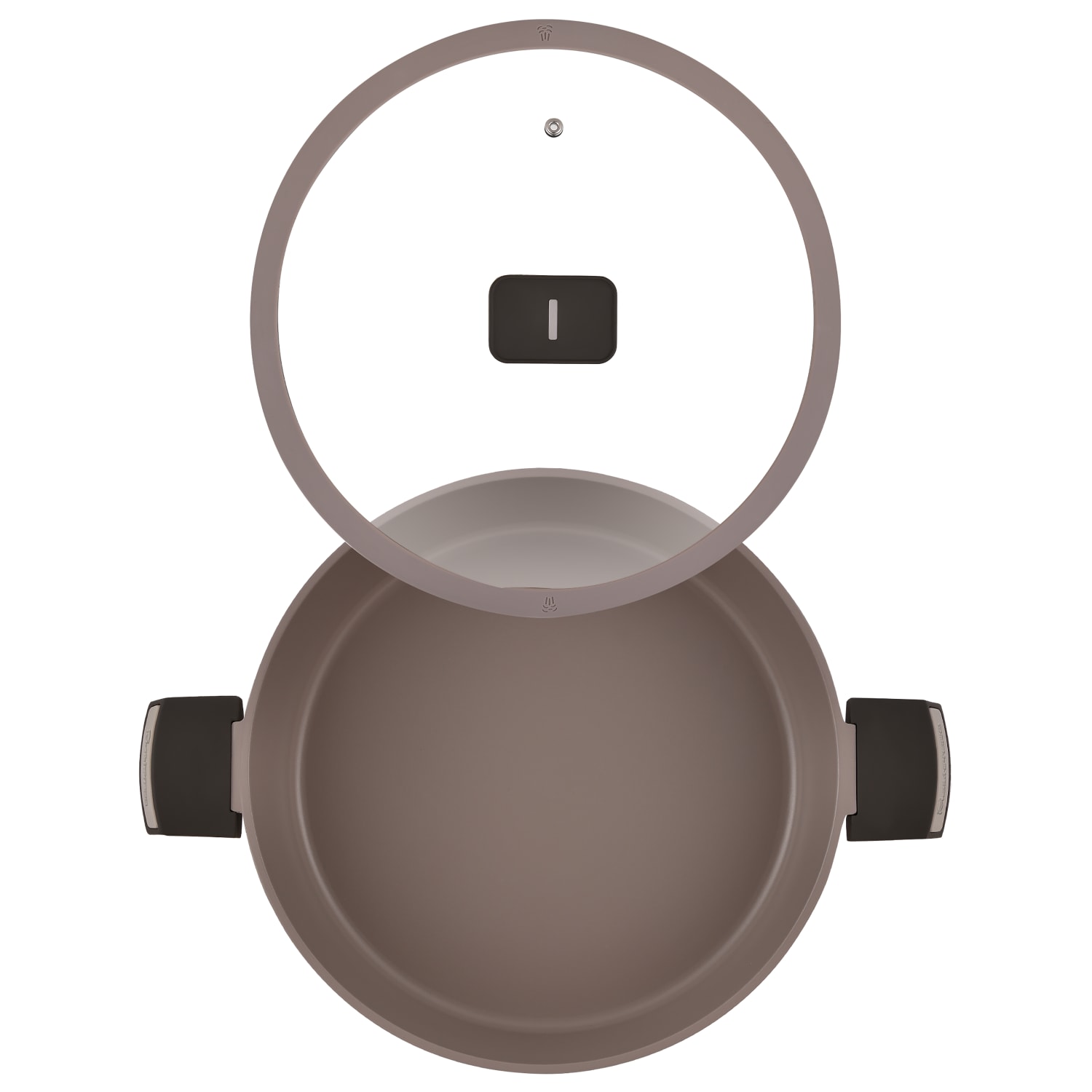 Masterpro Gastro Titanium Collection Durable Cast Aluminum Everyday Pan With Tempered Glass Lid, 5.2-Quart, Brown - Image 3
