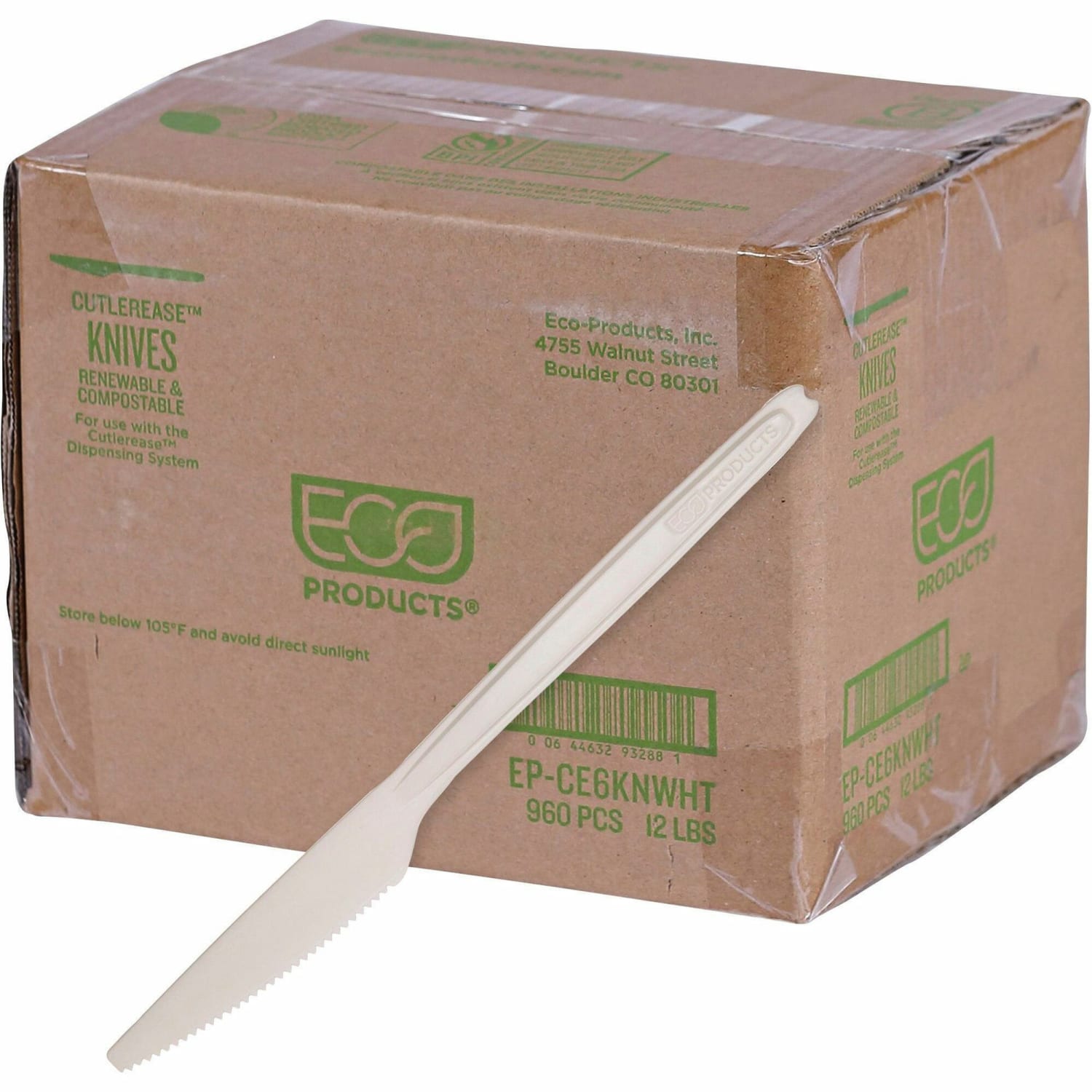 Eco-Products Cutlerease Knives, 6in, White, Carton Of 960 Spoons - Image 3