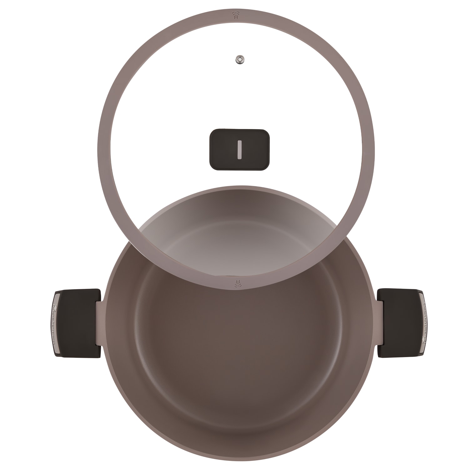 Masterpro Gastro Titanium Collection Durable Cast Aluminum Dutch Oven With Tempered Glass Lid, 7.5-Quart, Brown - Image 3