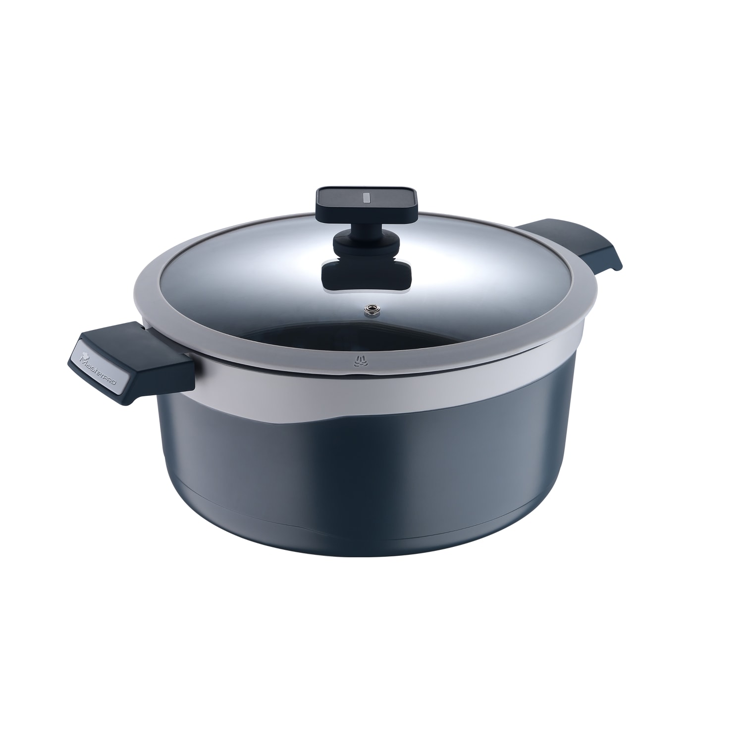 Masterpro Gastro Ceramic Collection 7.5-Quart Cast Aluminum Dutch Oven, Gray - Image 3