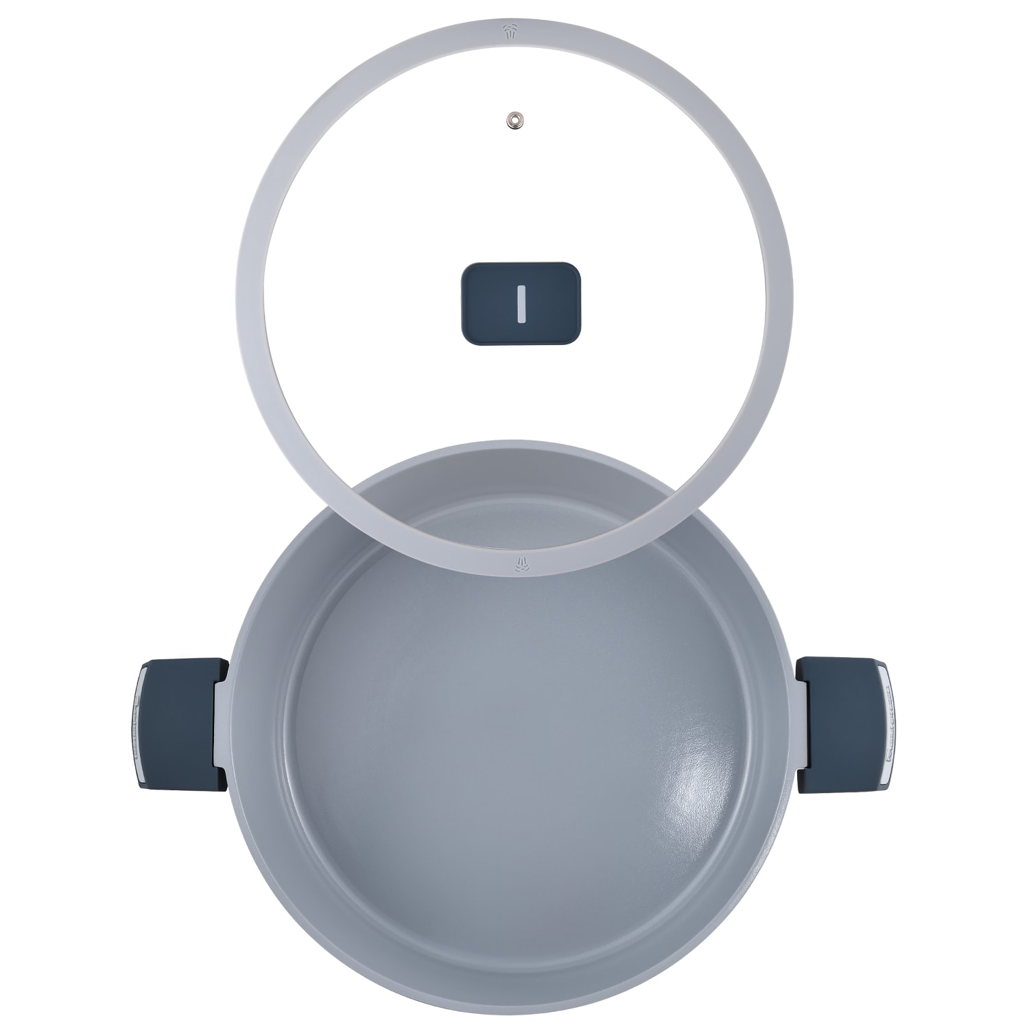 Masterpro Gastro Ceramic Collection 5.2-Quart Cast Aluminum Everyday Pan, Gray - Image 3