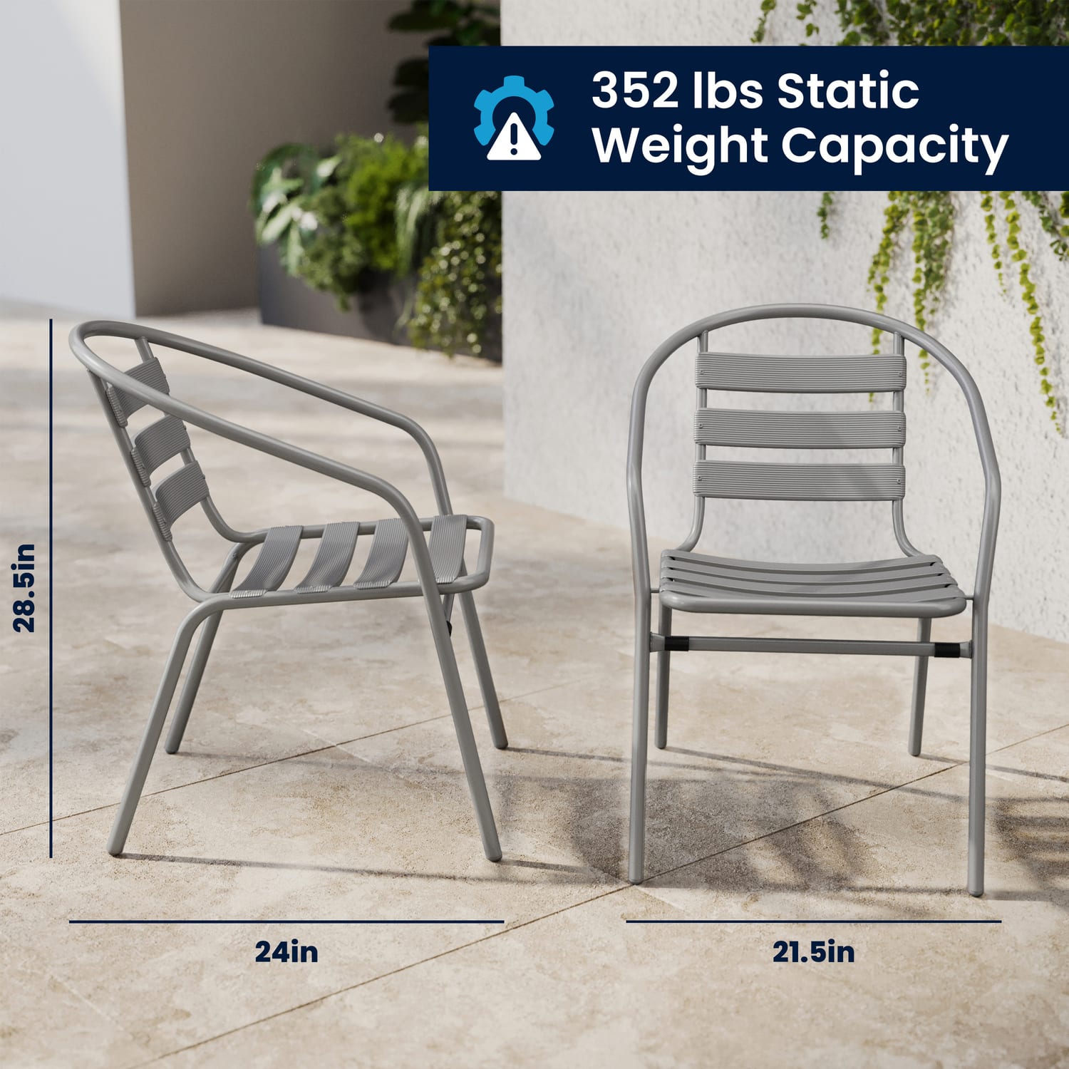 Flash Furniture Metal SlatBack Restaurant Stack Chair 2812inH x 2112inW x 24inD Silver PopularChairscom Flash Furniture Metal Slat Back Restaurant Stack Chair 28 12inH x 21 12inW x 24inD Silver PopularChairscom