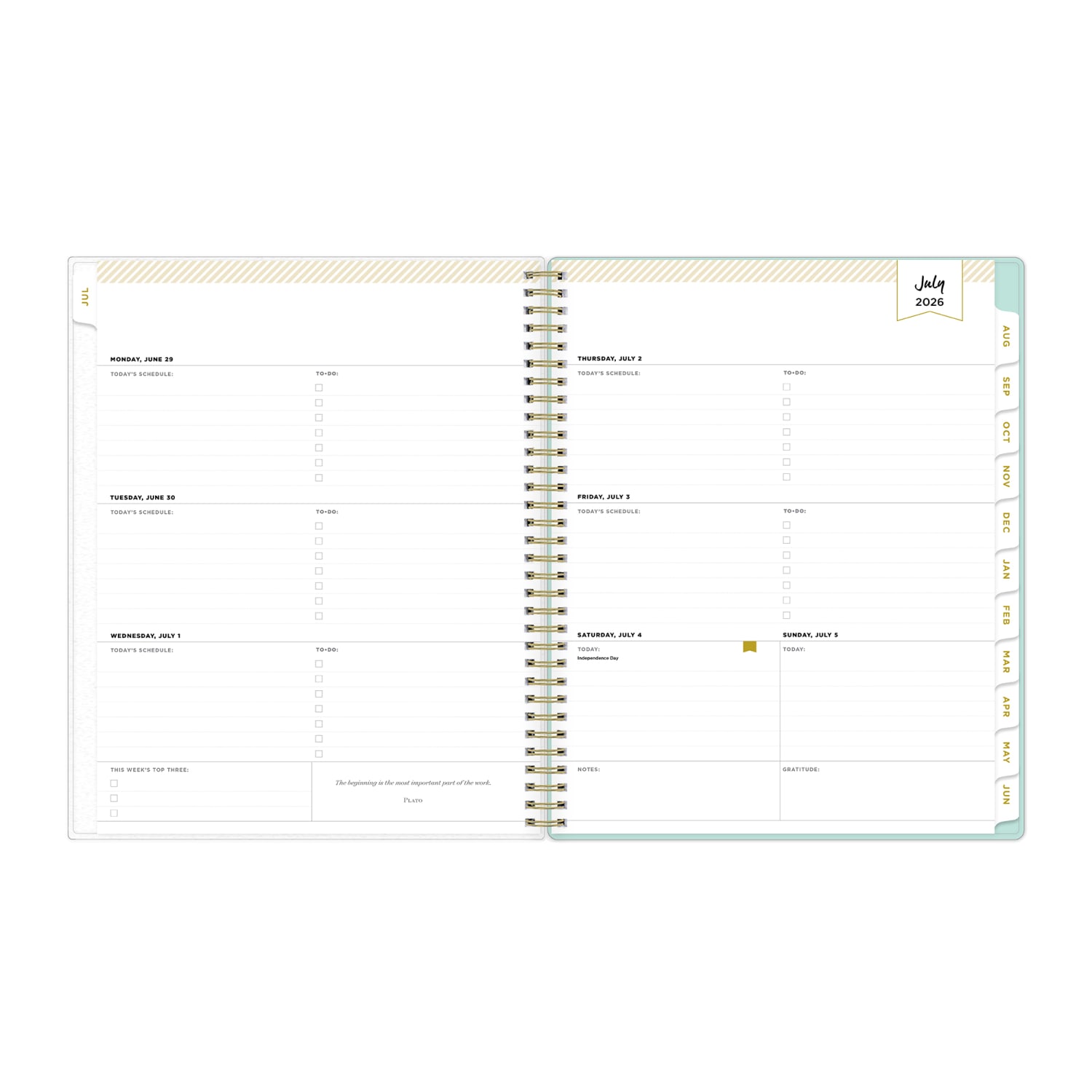 Planning Calendar DD Secret Garden Mint PP 8.5x11 AY26-27 W/M - Image 3