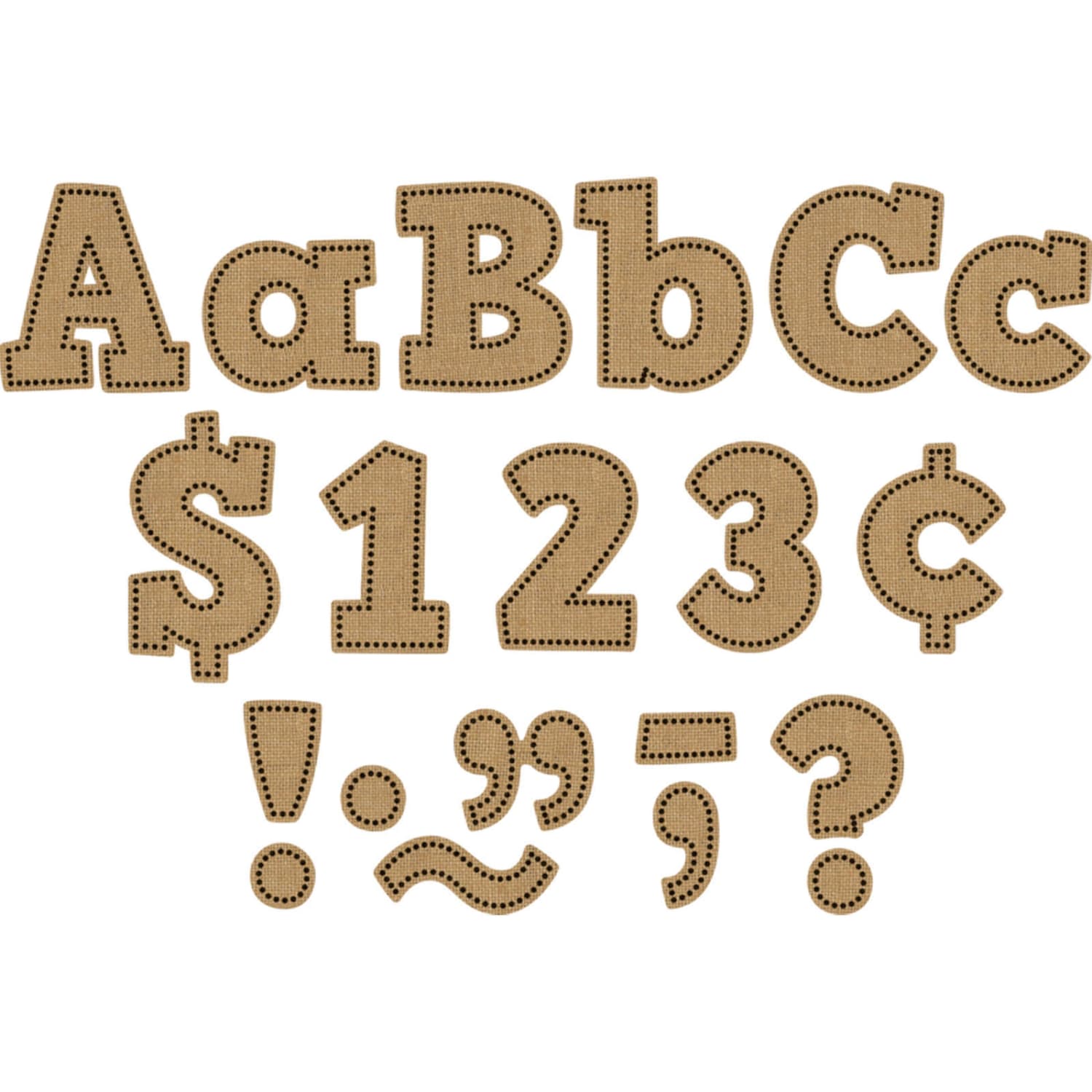 Teacher Created Resources Letters Combo Pack, 4in, Burlap Design Bold Block, 230 Characters Per Pack, Set Of 3 Packs - Image 3